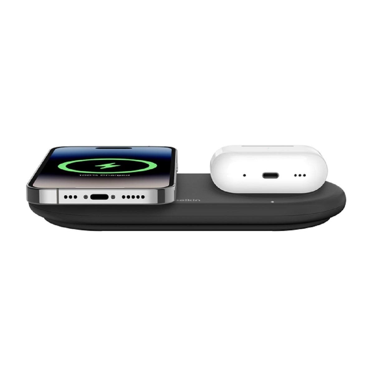 Belkin BoostCharge Pro Qi2 15W 2-in-1 Magnetic Wireless Charging Pad - Fast Charging for iPhone & Android - Perfect for Home, Office & Travel