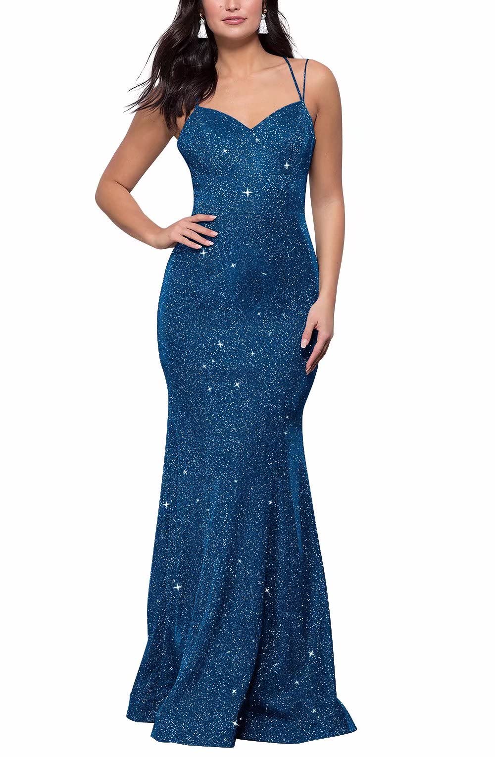 Sparkly Prom Dresses for Women - Long Mermaid Formal Evening Gowns with Backless Design | Perfect for Homecoming, Party & Special Occasions