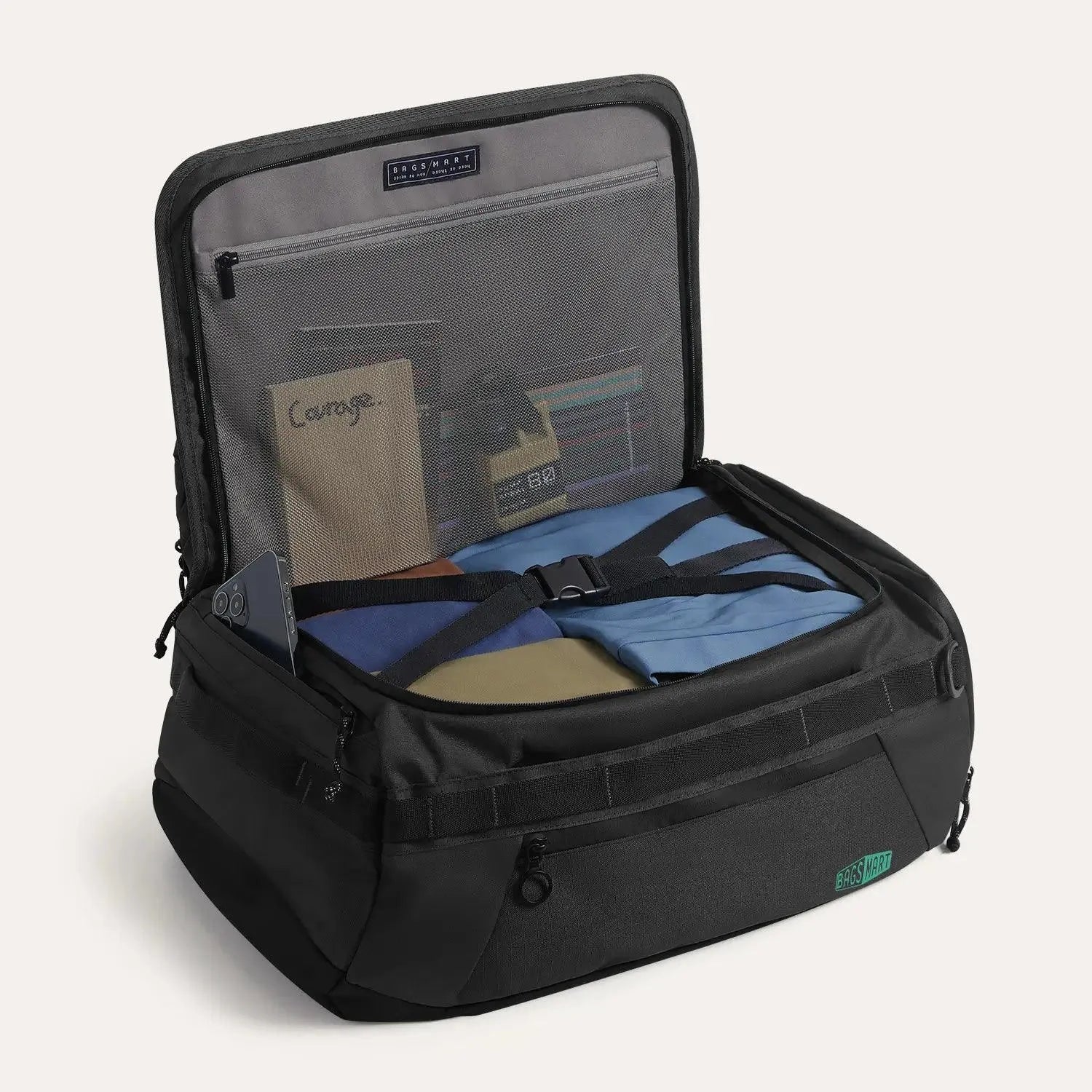 Paz 43L Duffle Backpack - Waterproof Travel Duffel Bag with Shoulder Strap for Gym, Camping & Weekend Getaways