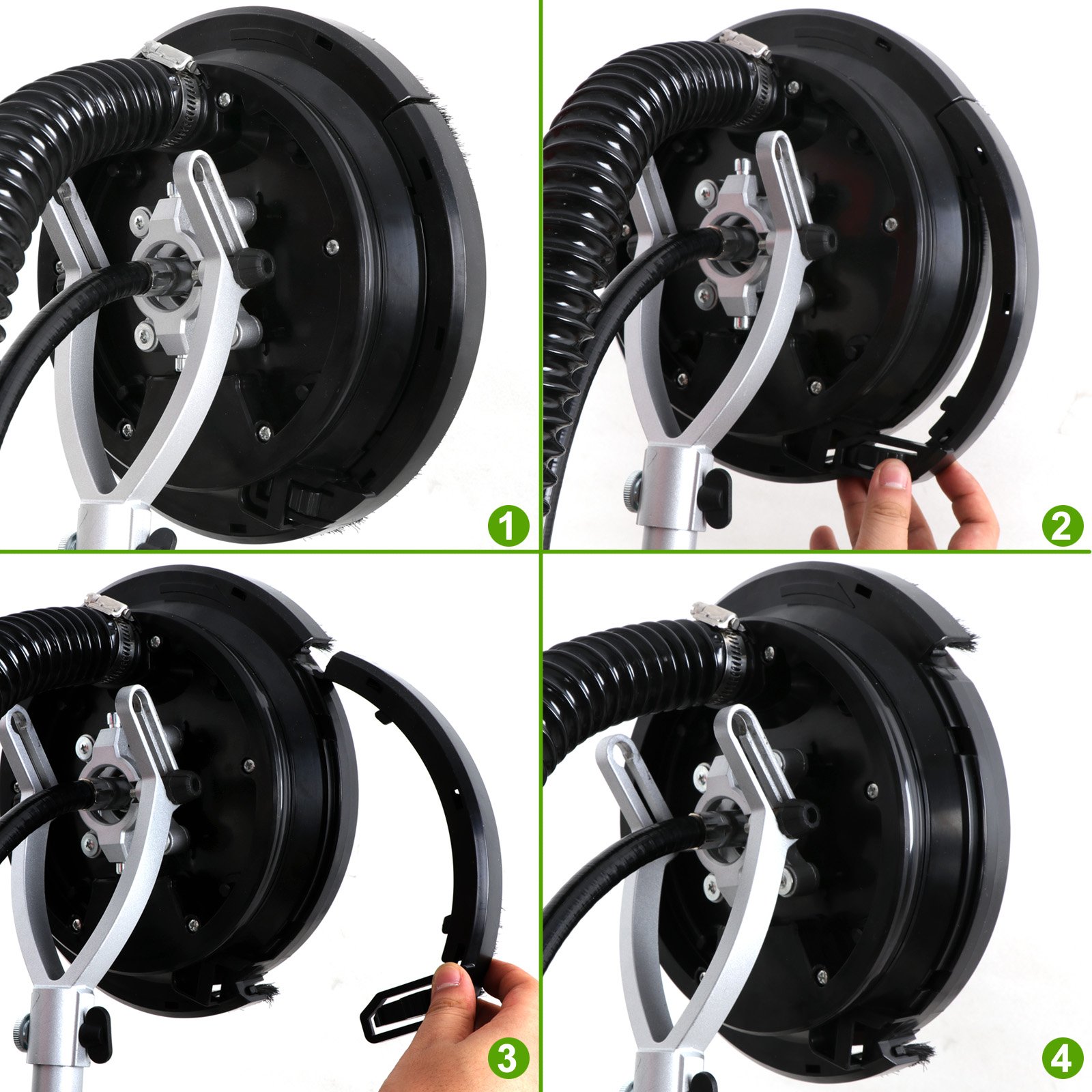 ZenStyle 800W Electric Drywall Sander - 6 Speed Variable Swivel Disc with Vacuum & 6 Sandpads - Perfect for Home Renovation, Wall Smoothing & DIY Projects