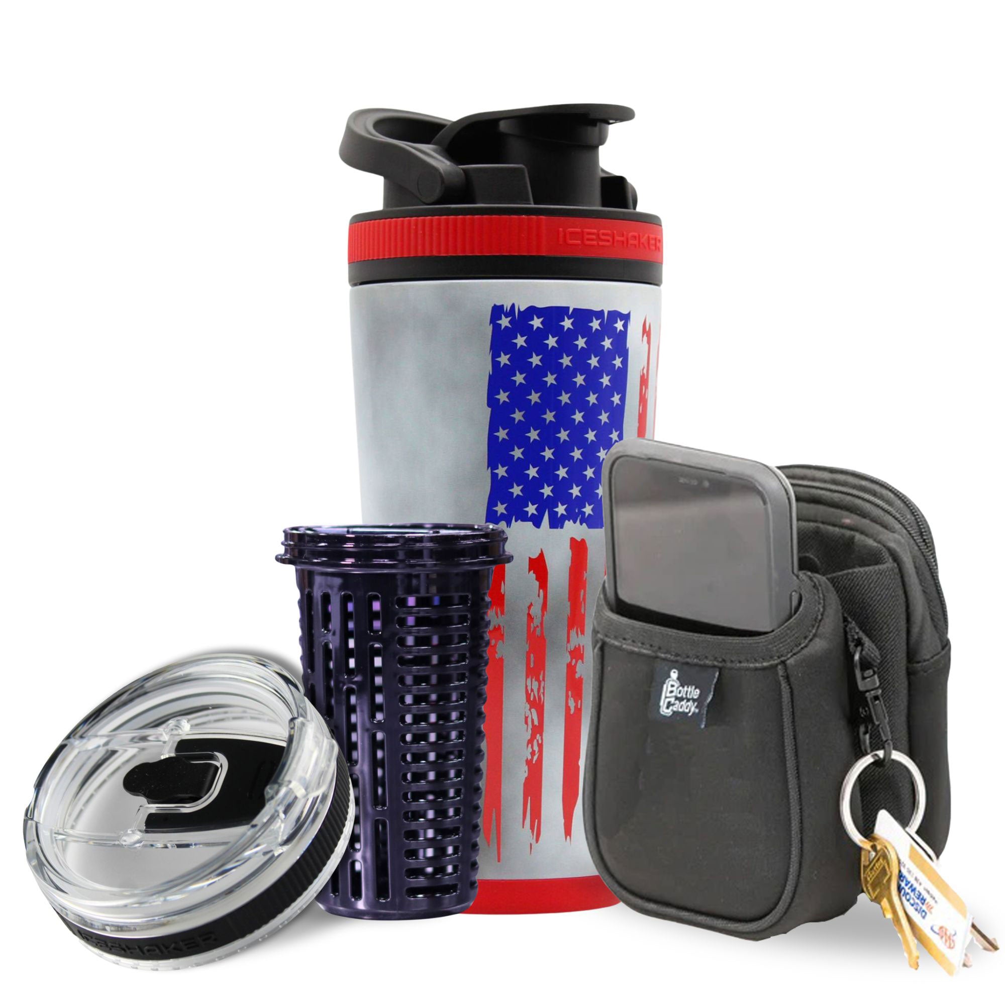 26oz American Flag Insulated Protein Shaker Bottle - Perfect for Gym, Workouts & Outdoor Activities