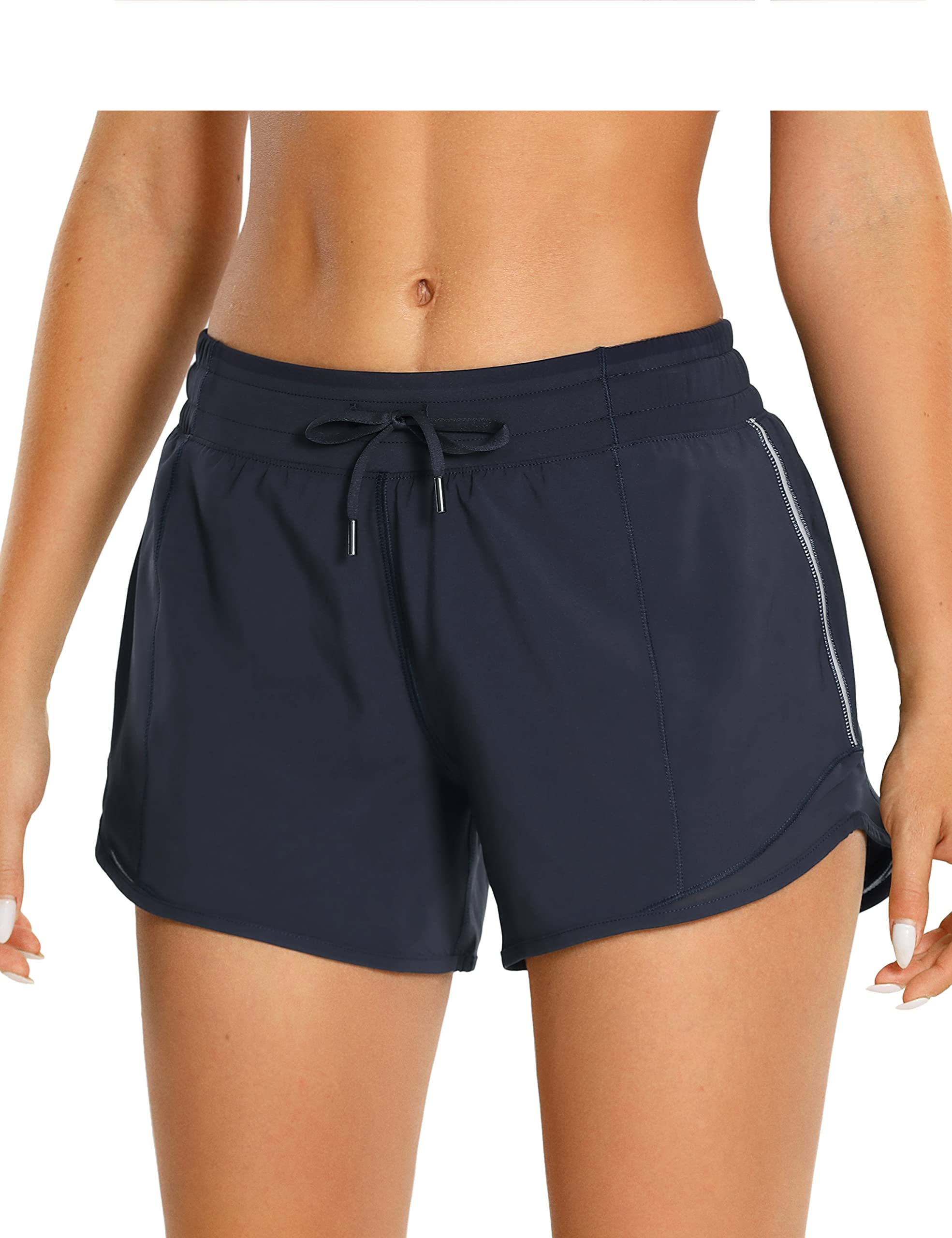 CRZ YOGA Women's Running Shorts with Zip Pocket - 4