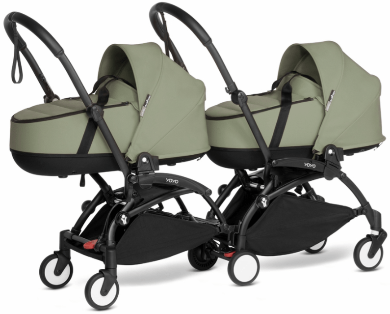 Stokke YOYO 3 Double Stroller with Bassinet - Lightweight Compact Travel Stroller for Twins - Perfect for Air Travel, City Walks & Outdoor Adventures