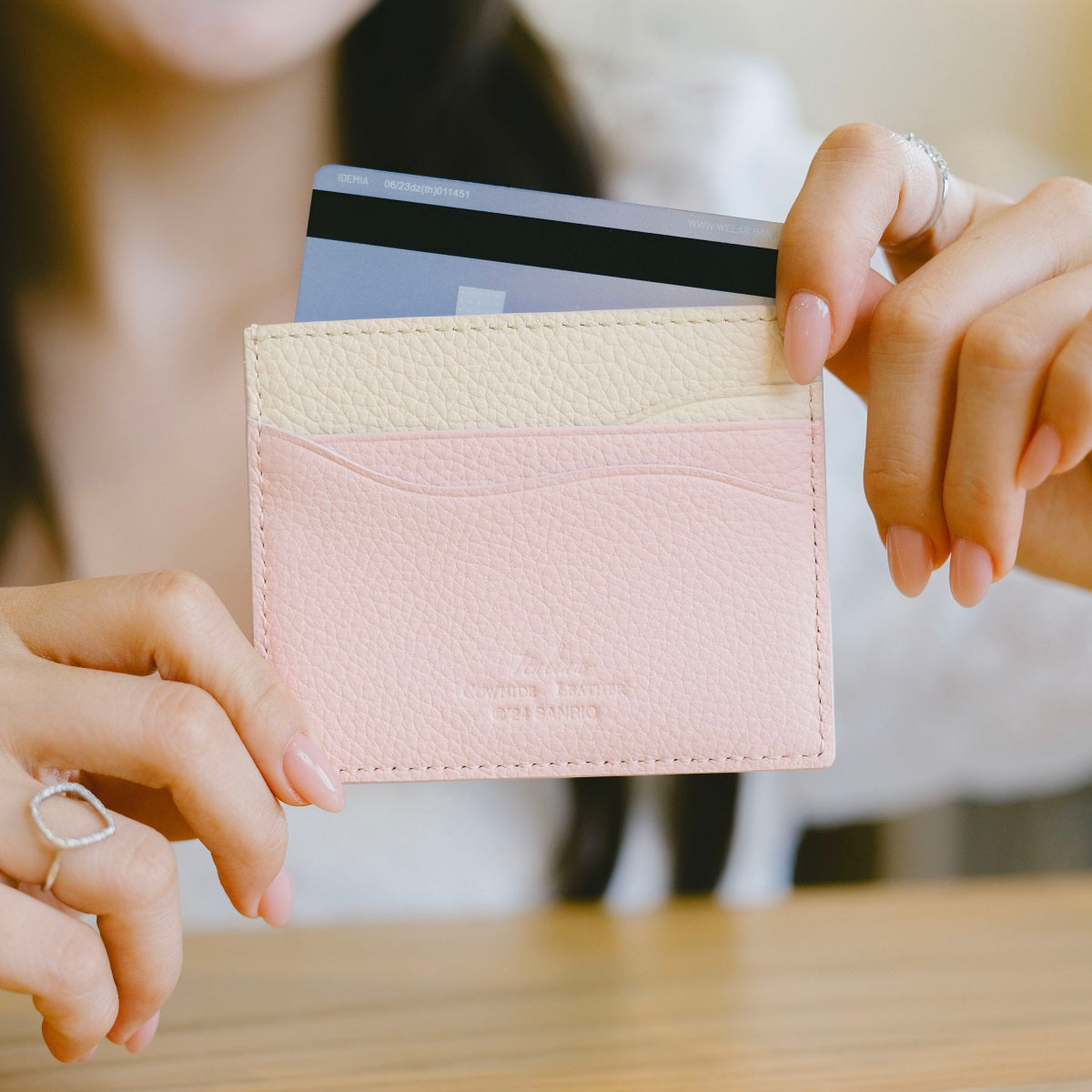 Premium Samuel Ashley x Sanrio Leather Card Holder - Cute Hello Kitty & Friends Wallet for Credit Cards, ID, Business Cards - Perfect for Everyday Use, Travel & Gift Giving