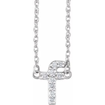 14K Gold .08 CTW Natural Diamond Lowercase Initial F 16