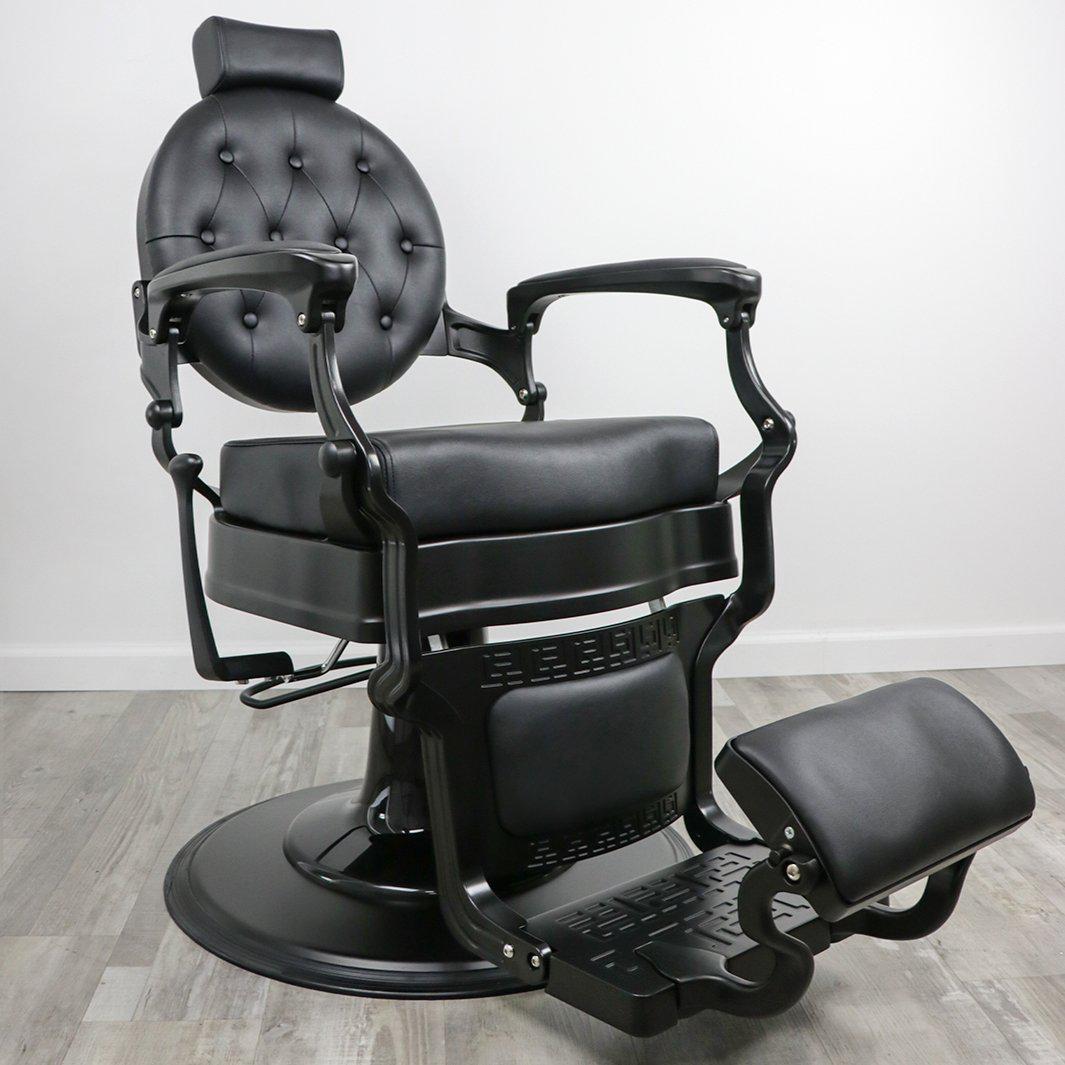 Professional Blackout Barber Chair for Salon & Home Use - Heavy Duty Hydraulic Styling Chair with Adjustable Height & 360° Swivel - Perfect for Haircuts, Styling & Shaving