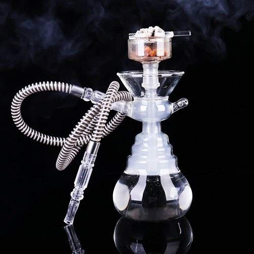 Premium 25cm Glass Shisha Hookah Set with Hose - Portable Hookah Pipe Kit for Home Parties, Lounges & Outdoor Gatherings - Complete Hookah Accessories Set
