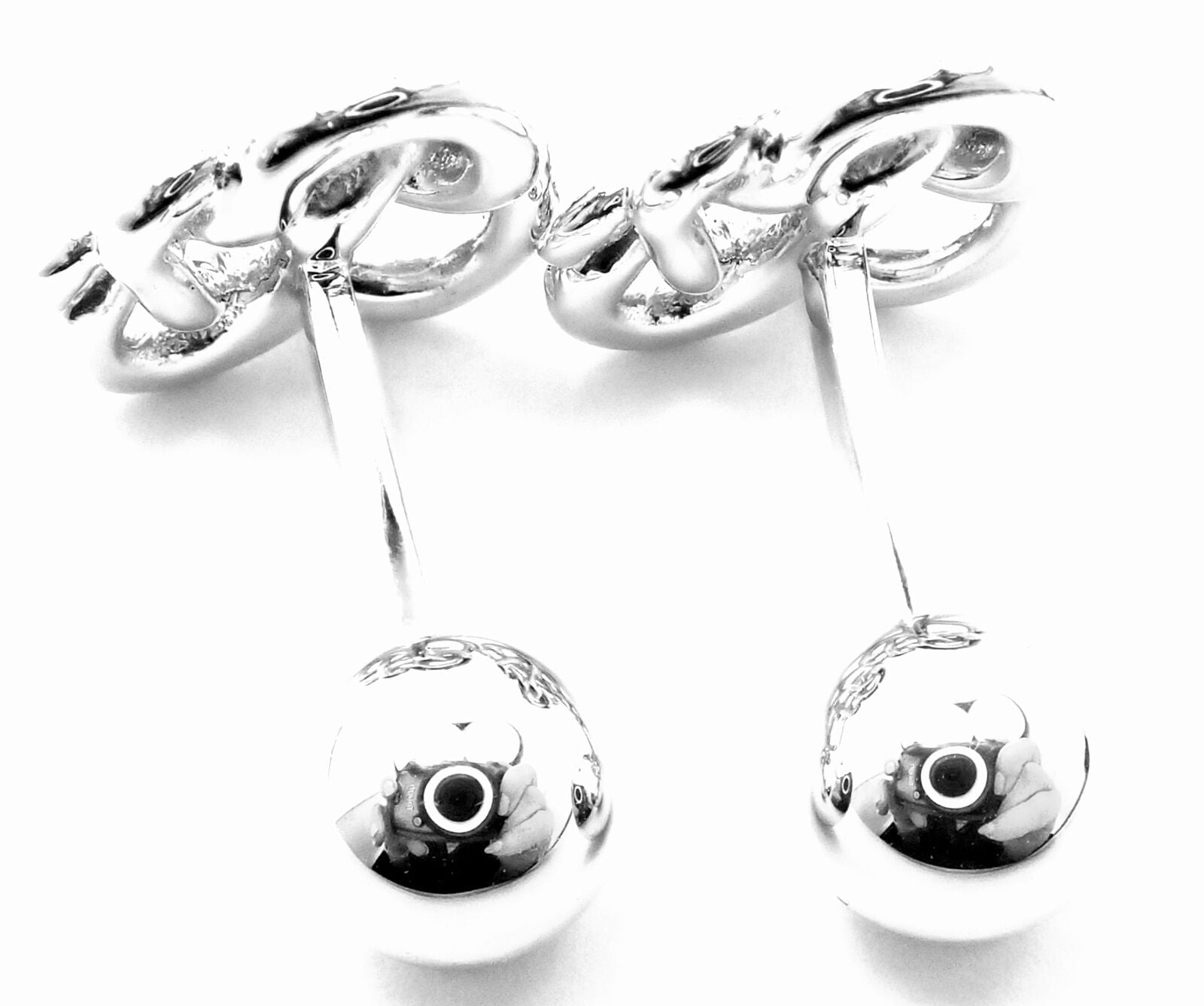 Authentic Tom Ford 18k White Gold Snake Cufflinks Gift Box Set - Luxury Men's Jewelry for Weddings, Business Meetings & Formal Events