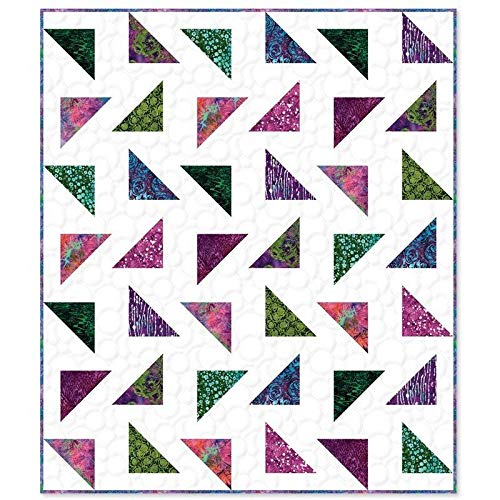 Triangle Tango Quilt Kit - 90''x108'' Premium Quilting Fabric with Binding from Missouri Star - Perfect for Bedspreads, Home Decor & DIY Craft Projects
