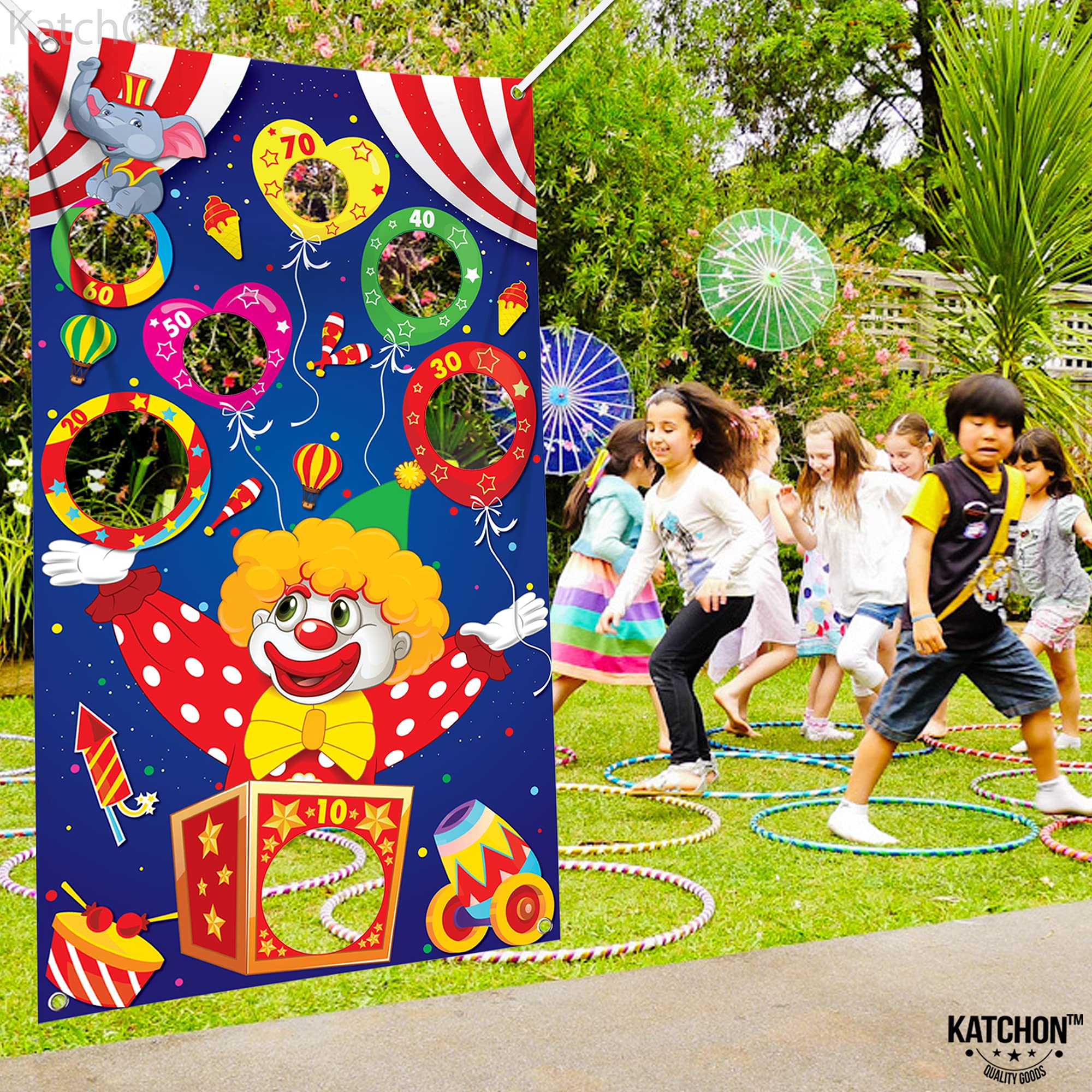 KatchOn Large Carnival Games for Kids Party - 54 x 34 Inch | Carnival & Circus Theme Party Decorations | Fun Outdoor Birthday Decor | Perfect for Backyard Carnivals, School Events & Birthday Parties