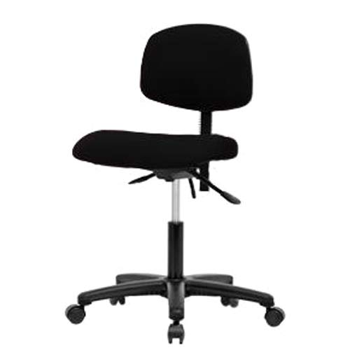 Adjustable Fabric Desk Chair with Black Nylon Base - No Tilt, Navy Blue Office Chair with Glides & Adjustable Arms - Perfect for Home Office, Study Room, or Workspace