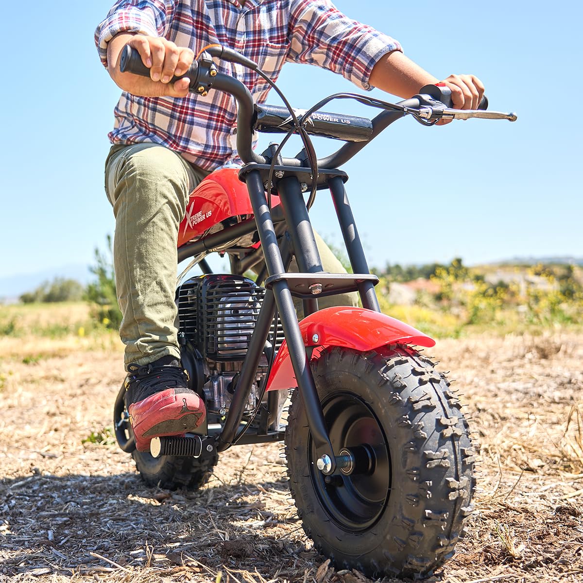 XtremepowerUS 40cc 4-Stroke Gas-Powered Mini Dirt Bike - Off Road Pit Motorcycle for Adults & Teens 16+, Red/Black - Perfect for Backyard Riding, Trail Adventures & Off-Road Fun