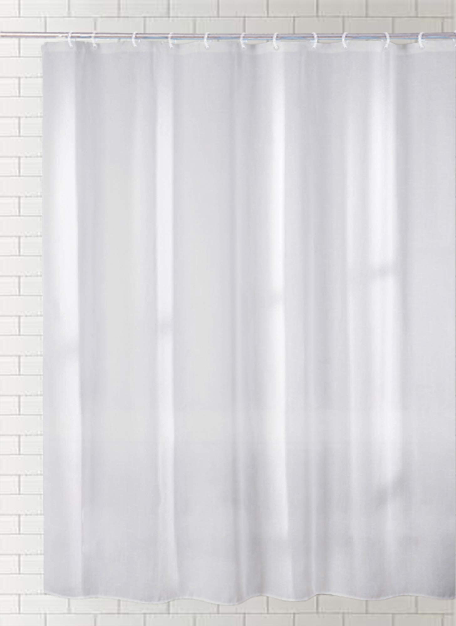 6' White Heavy Liner Waterproof Shower Curtain for Bathroom - Home Essentials with Rustproof Grommets, Mold & Mildew Resistant - Perfect for Bathroom, Dorm, Apartment, and Hotel Use