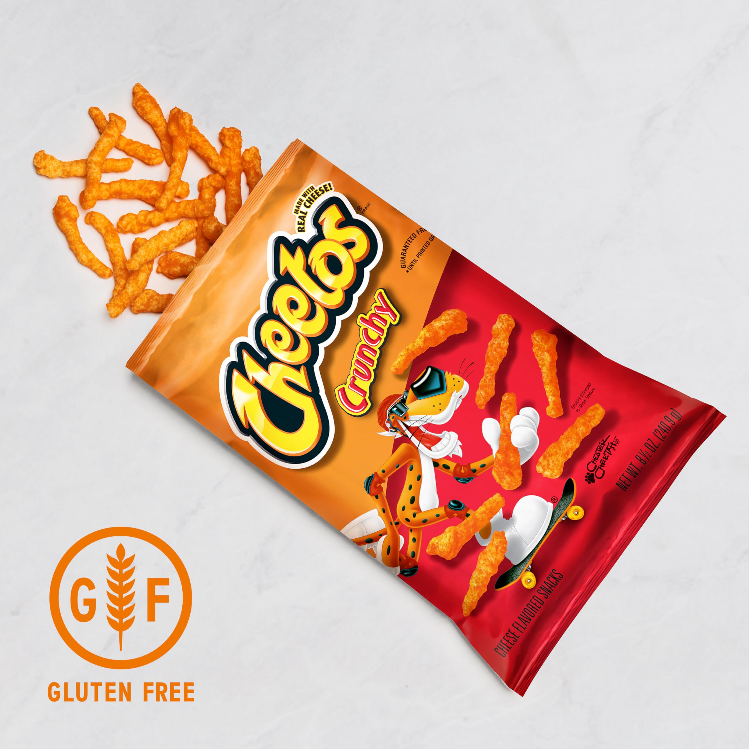 Crunchy Cheese Flavored Cheetos Snacks - Gluten Free, 1oz Single Serve Bags (40 Pack) | Perfect for Lunchboxes, Office Snacks & Party Favors