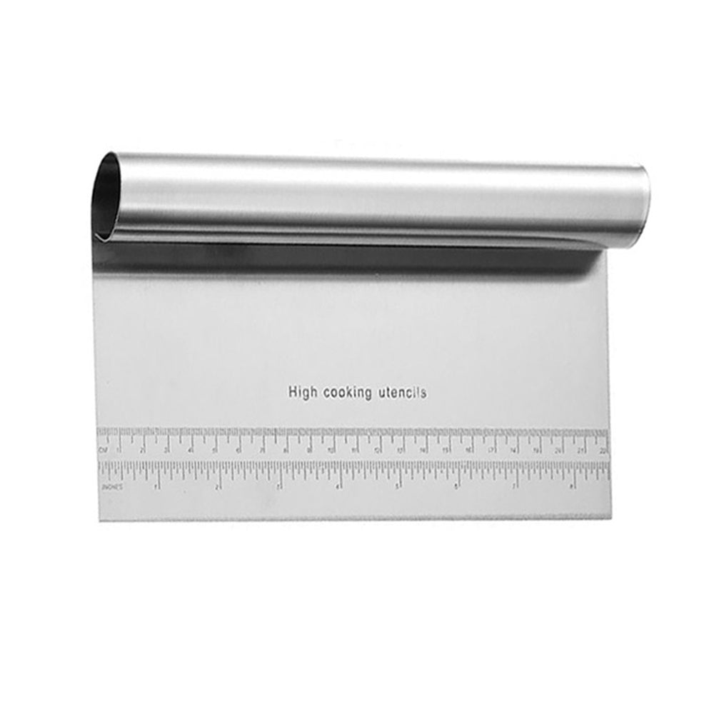 Premium Emilio Stainless Steel Bench Scraper - Dough Cutter, Pastry Scraper & Kitchen Tool for Baking, Cooking & Food Prep - Heavy Duty Metal Blade with Ergonomic Handle