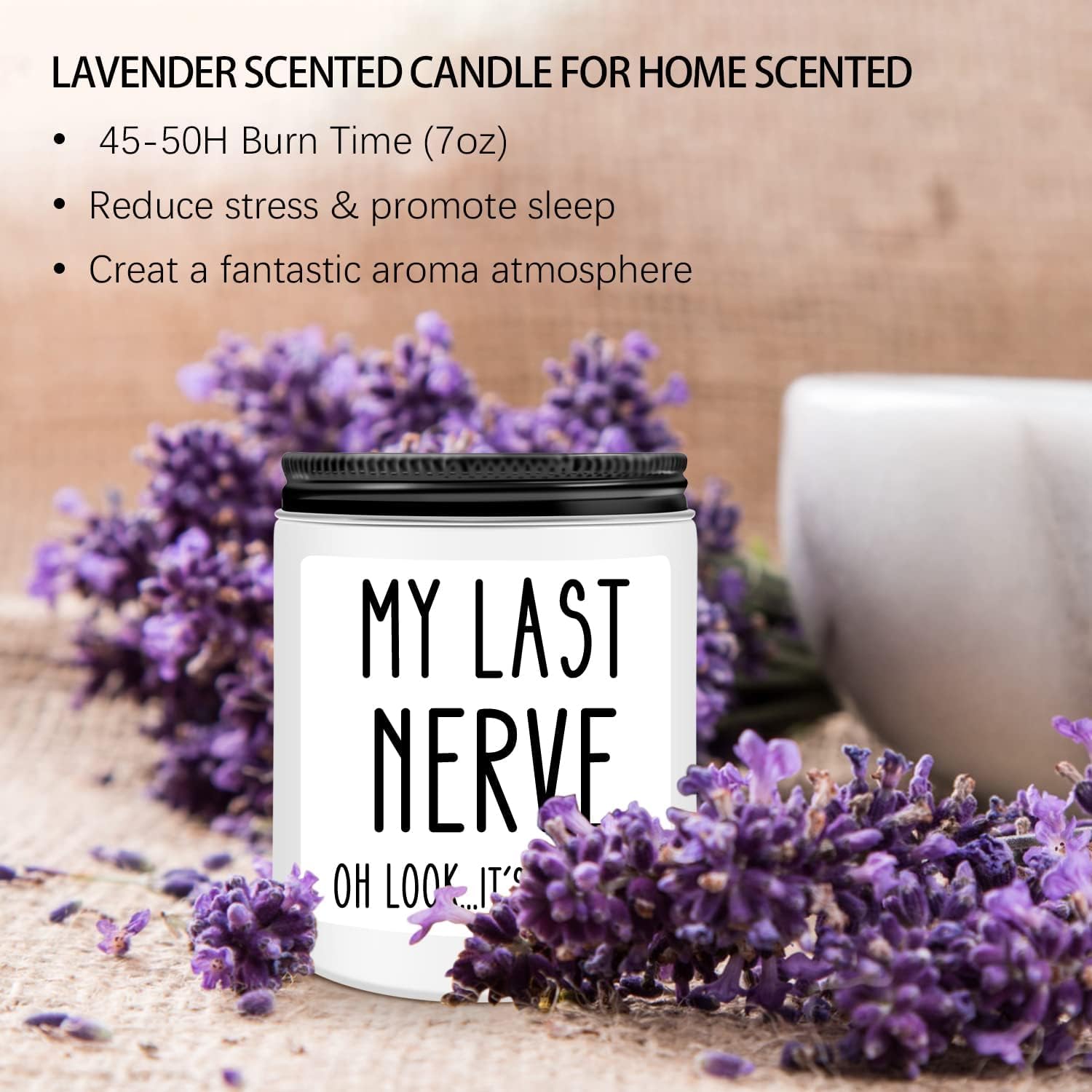 Funny Lavender Scented Candle - Unique Birthday Gift for Women, Best Friend, Mom, Sister or BFF | Stress Relief Aromatherapy Candle for Home, Office & Relaxation