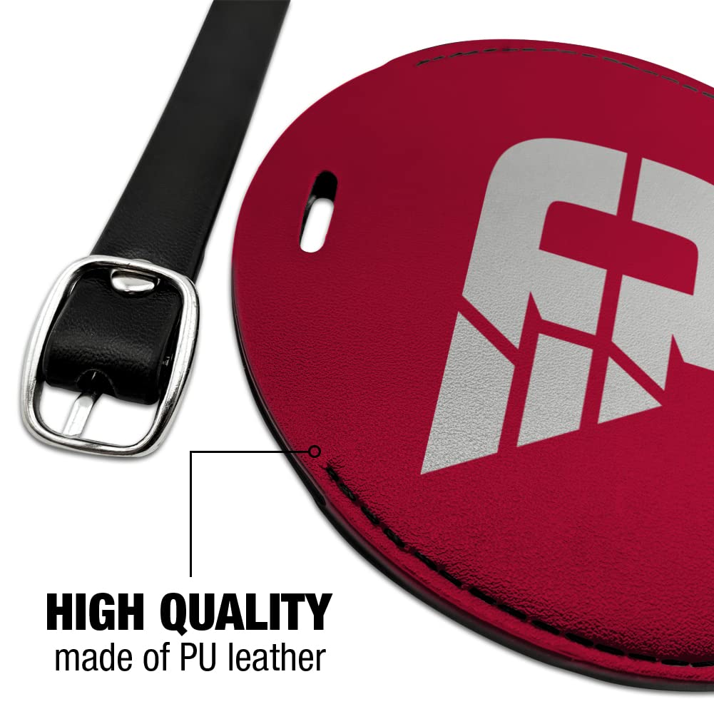 University of Dayton Flyers Logo Round Leather Luggage Tag - Personalized Carry-On ID Tag for Travel, Suitcase & Backpack Identification - Perfect for Alumni, Students & Fans