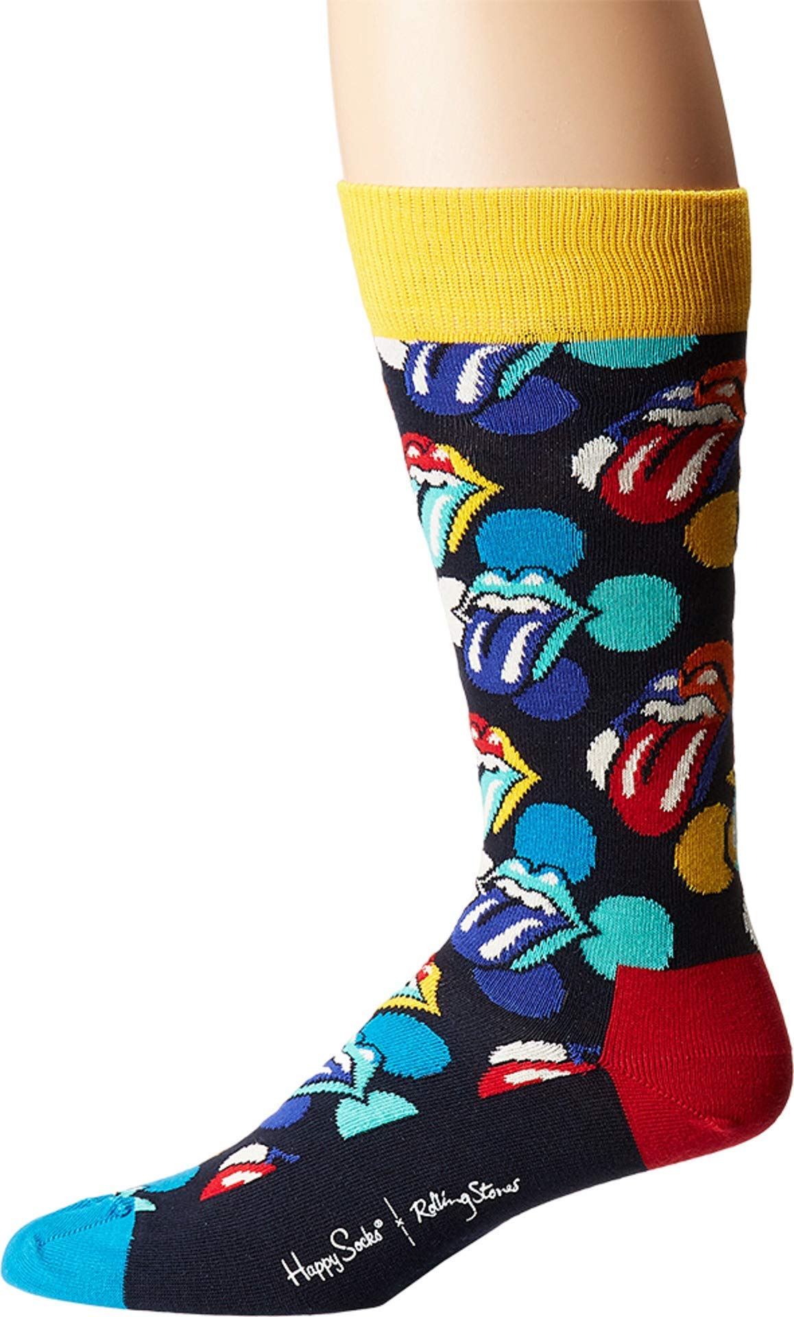Happy Socks Men's Rolling Stones I Got The Blues Crew Socks - Funky Music Inspired Casual & Dress Socks for Everyday Wear, Gifts & Concert Outfits