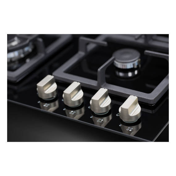 600mm 3 Burner Gas Hob with Wok Stand - Black Glass Cooktop for Professional Cooking | Perfect for Home Kitchens & Outdoor BBQ Areas