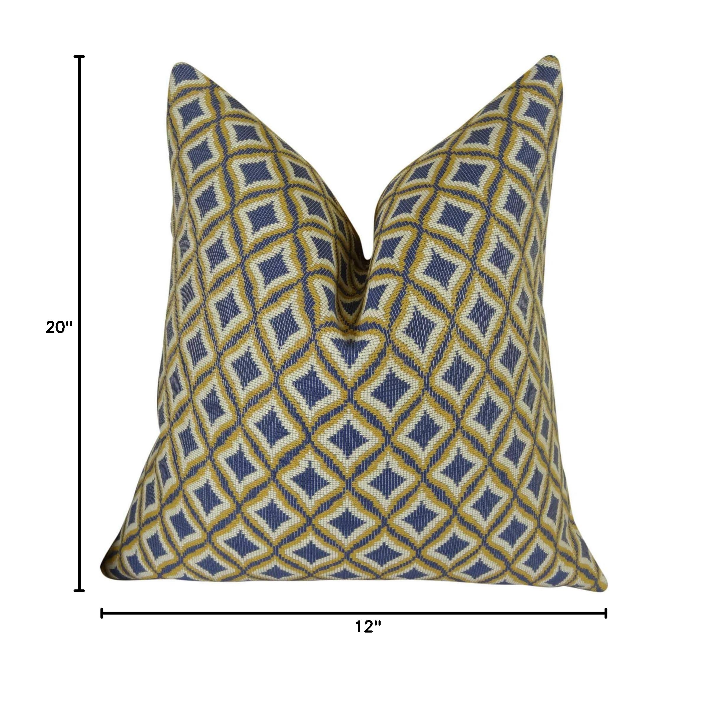 Plutus Luv Handmade Throw Pillow 12x20 Inches - Soft Decorative Cushion Cover for Sofa, Bed, Living Room - Lavender White Yellow Bohemian Style Home Decor