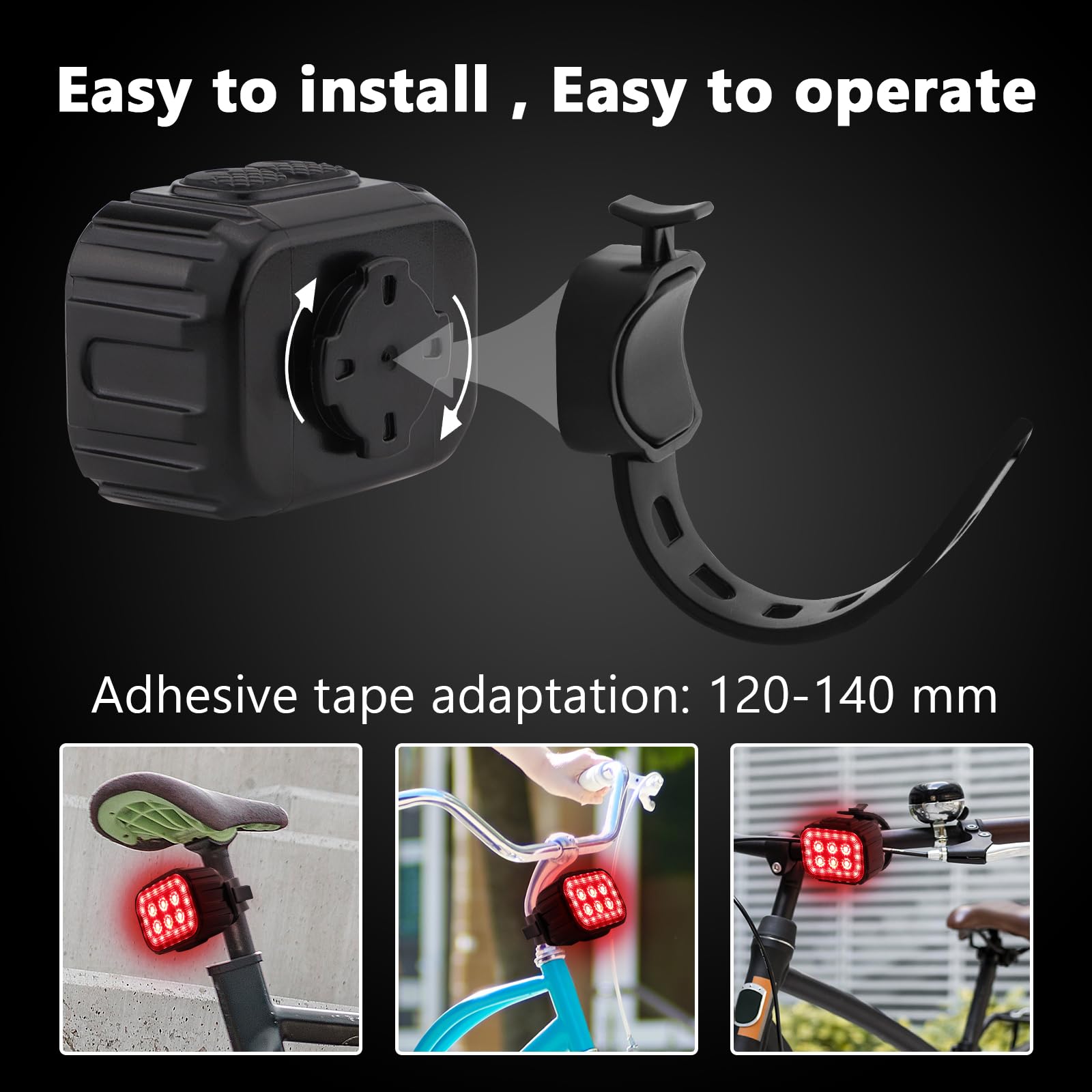 Rechargeable Bike Light Set - Super Bright LED Bicycle Headlight & Taillight for Mountain/Road Bikes - Waterproof Front & Back Flashlight for Night Cycling Safety | Perfect for Commuting, Trail Riding & Urban Cycling