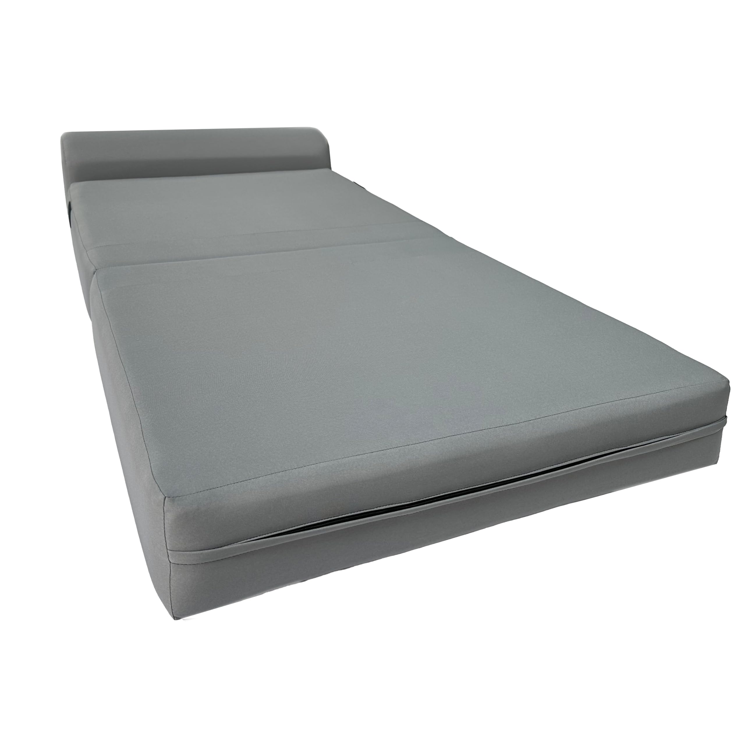 D&D Gray Futon Sleeper Chair - Convertible Folding Sofa Bed with High Density Foam (70 x 36 x 6 in) - Perfect for Small Apartments, Guest Rooms & Studio Living Spaces