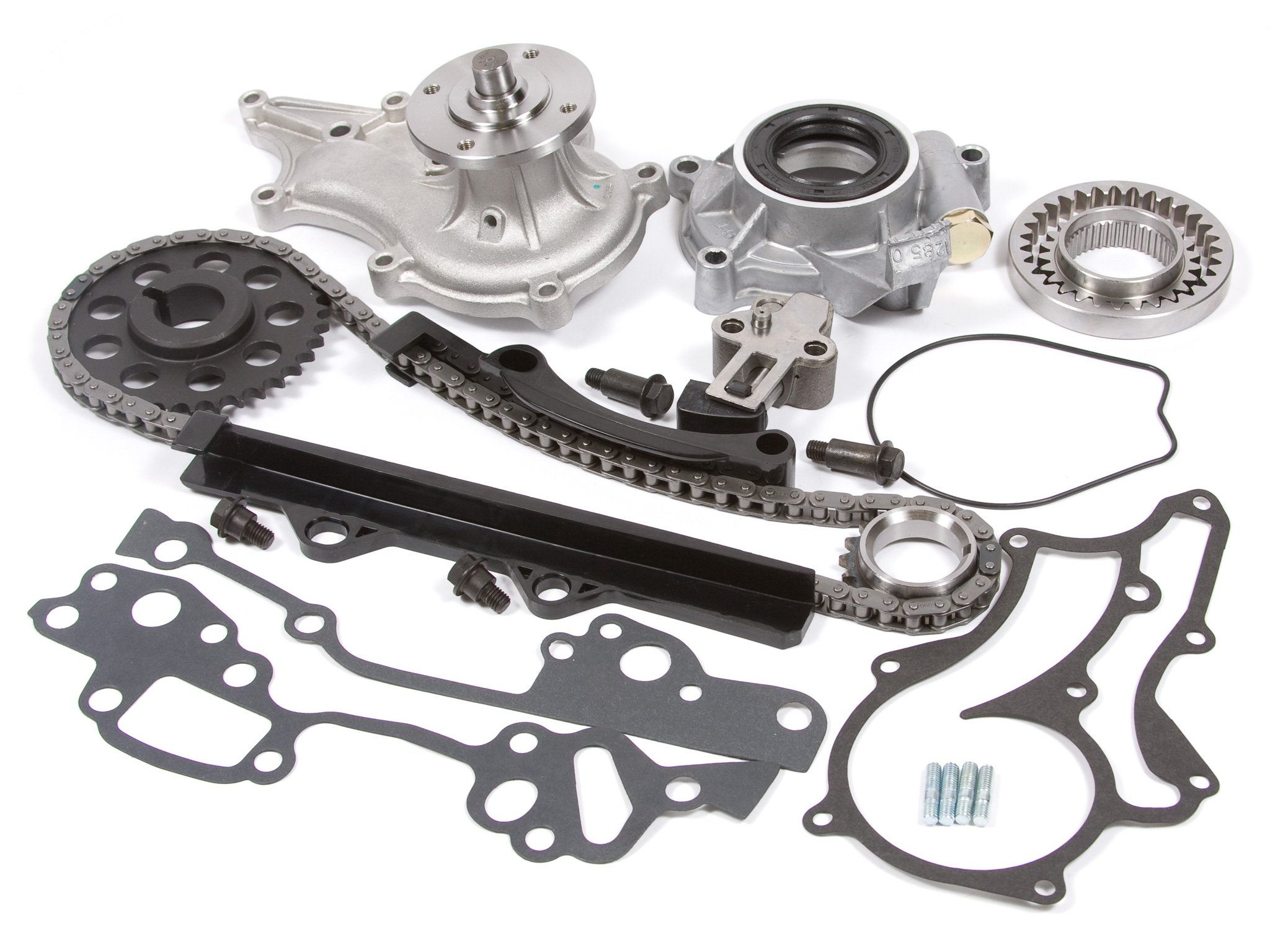 Evergreen TK2000WOPT Timing Chain Kit with Oil Pump & Water Pump - Compatible with 1985-1995 Toyota 2.4L SOHC 8V 22R 22RE 22REC Engines - Perfect for Engine Rebuilds & Performance Upgrades