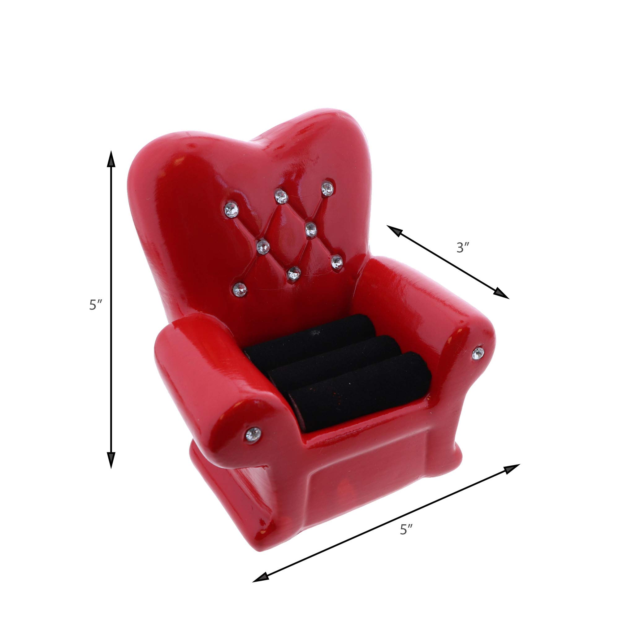 Li'Shay Ceramic Ring Holder for Easy Chair and Couch - Red | Jewelry Organizer for Living Room, Bedroom & Bathroom | Perfect Gift for Women