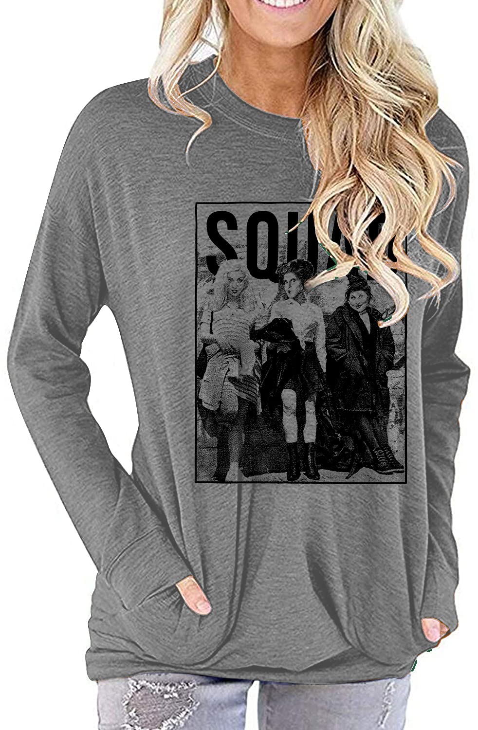 Funny Halloween Shirts for Women - Sanderson Sisters Graphic Tee | Cute Halloween Squad T-Shirt | Casual Fall Tops for Parties, Trick or Treat & Spooky Season Outfits