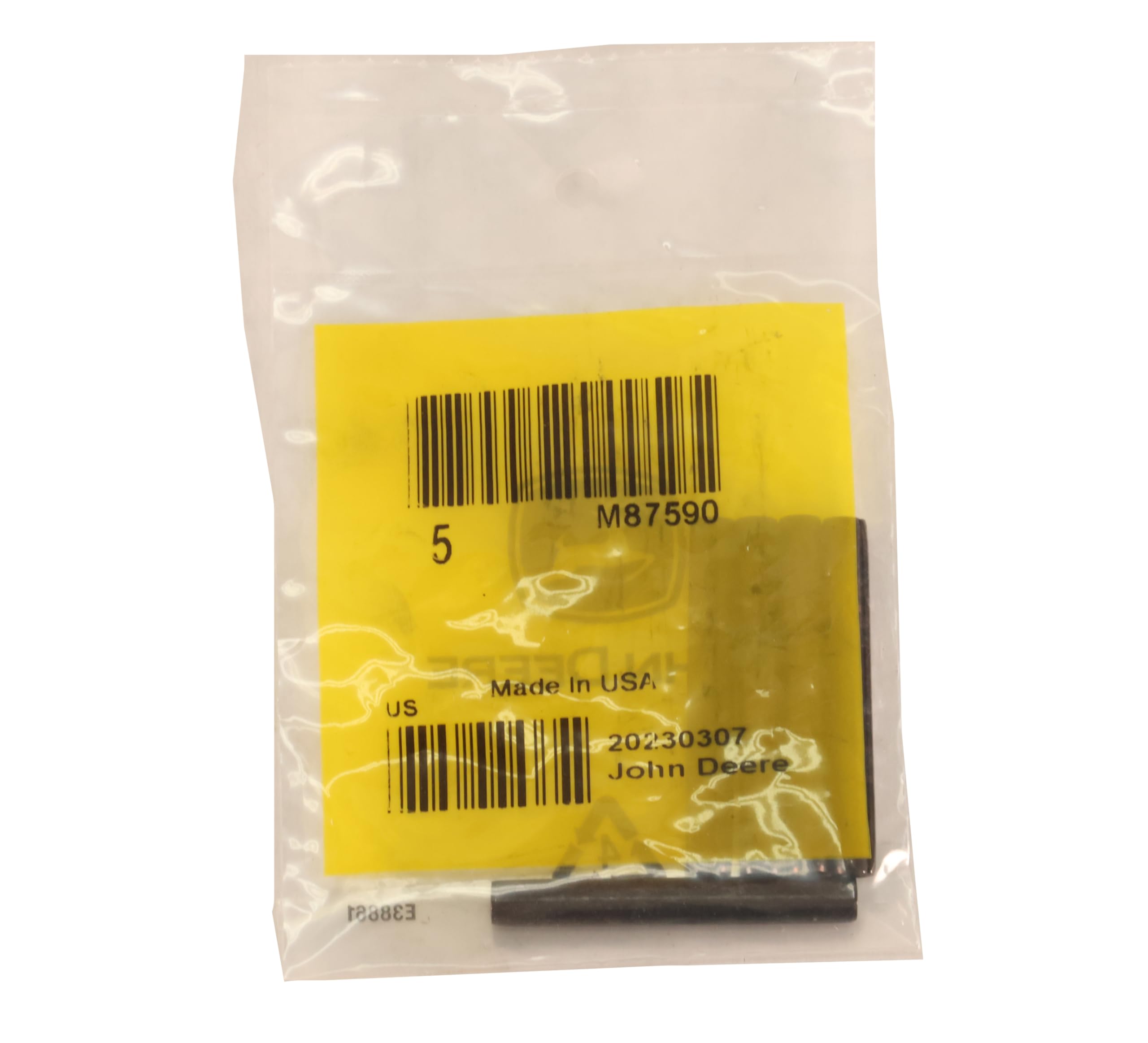 John Deere Original Equipment Spring Pin #M87590 - Replacement Part for Tractors & Agricultural Machinery | Durable Fastener for Equipment Repair & Maintenance