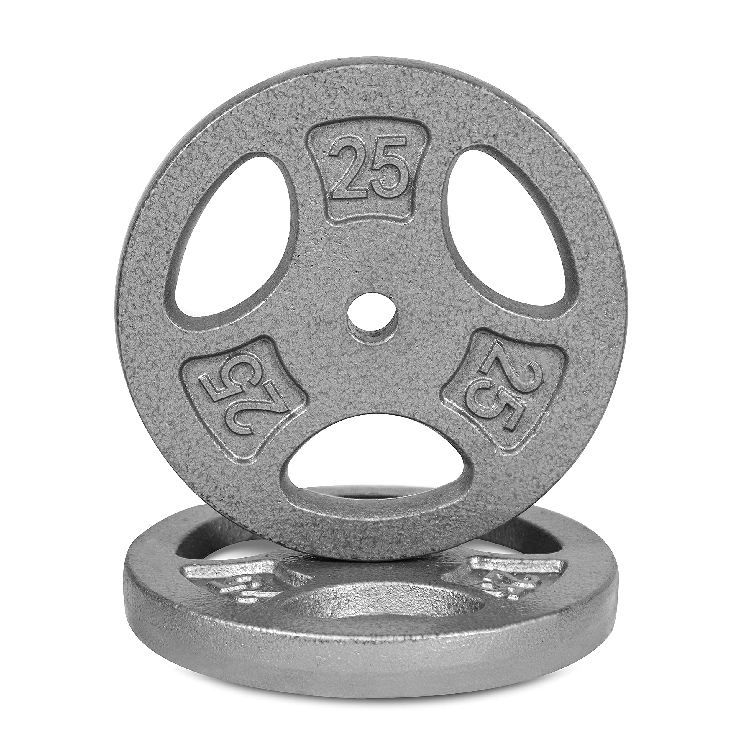WF Athletic Supply 1-Inch Cast Iron Standard Grip Weight Plate - 5LB to 45LB Options for Strength Training & Home Gym (Charcoal/Gray) - Perfect for Powerlifting, CrossFit & Weightlifting Workouts