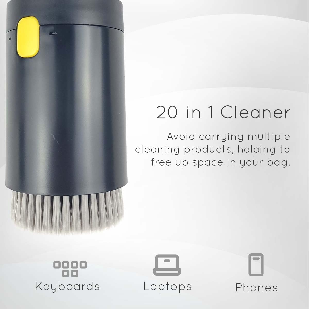 20-in-1 Multi-Functional Keyboard Cleaning Kit for Laptops, Smartphones, Tablets, Computers, Airpods - Includes Keycap Puller, Switch & SIM Card Remover (Black) | Perfect for Home, Office & Travel Use