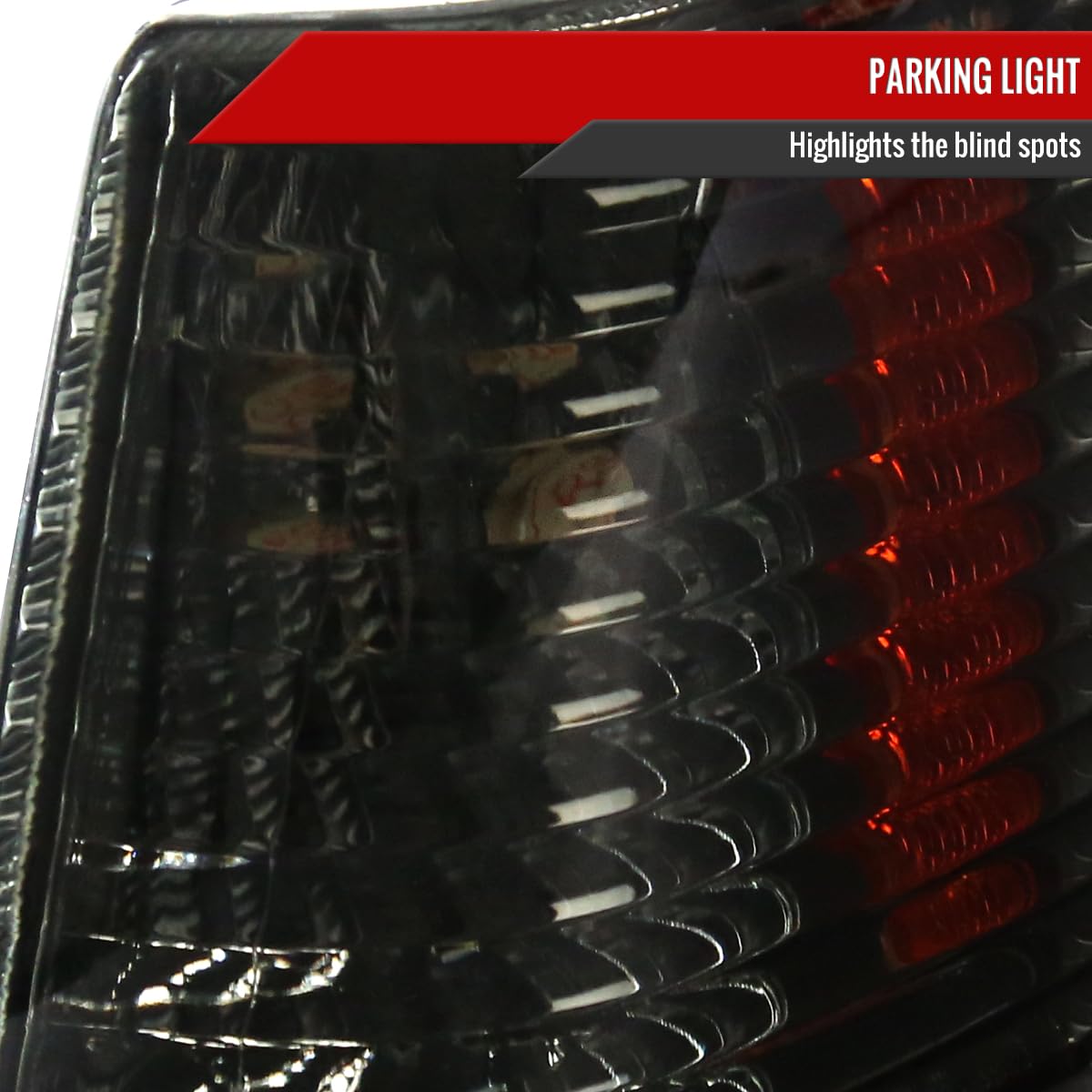 Smoke Tinted Headlights & Bumper Corner Lamps for 1993-1996 Jeep Grand Cherokee - Blackout Style Upgrade for Off-Road & Night Driving