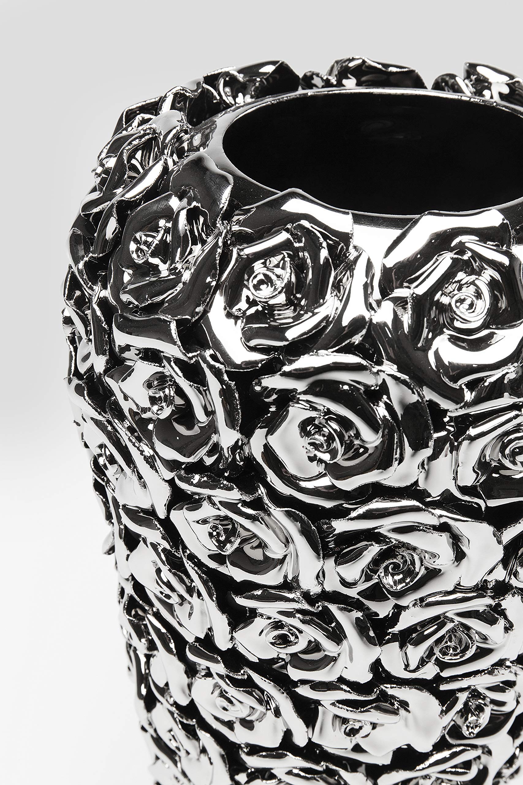 Kare Design Multi Chrome Rose Vase - Handmade Stoneware with Chrome Plating, Large Decorative Vase (45x22x22cm) for Modern Home Decor, Wedding Centerpiece & Luxury Gift