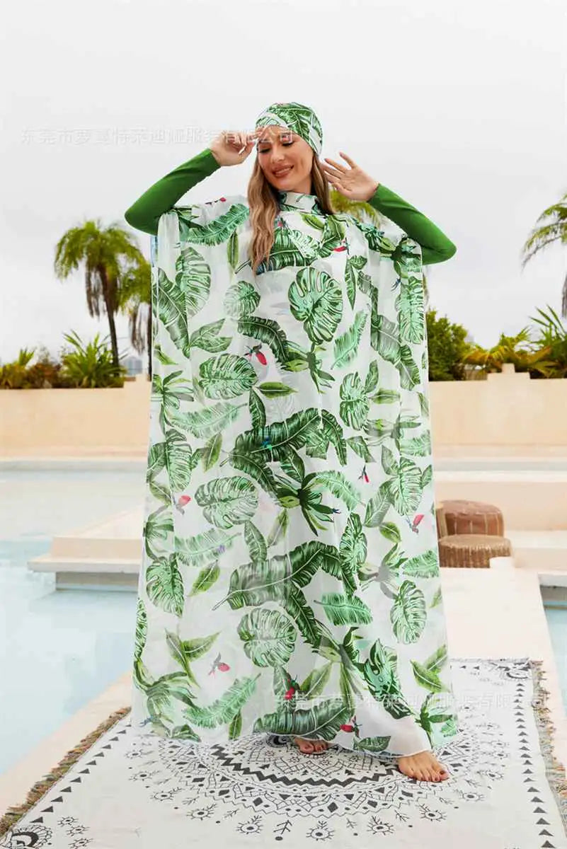 4-Piece Full Cover Halal Burkini Swimwear Set - Modest Islamic Bathing Suit for Women - Perfect for Beach, Pool & Water Sports