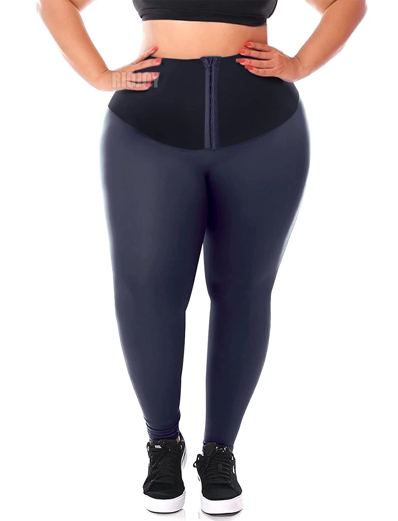 RIOJOY Women's Corset Leggings - High Waist Tummy Control Yoga Pants with Waist Trainer & Body Shaper - Perfect for Workouts, Yoga & Everyday Wear