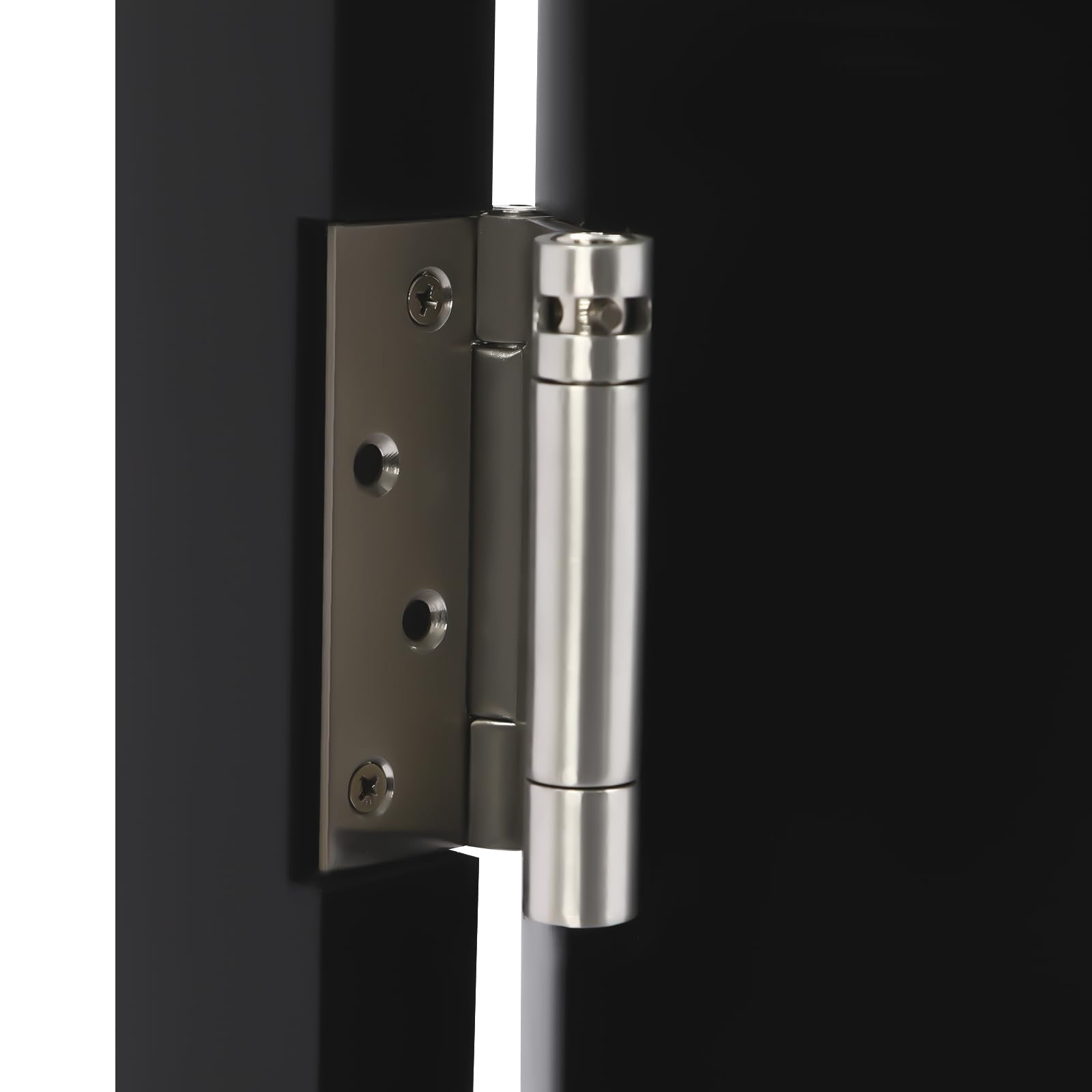 Solid Wood Cafe Swinging Saloon Door with Hinges - 35.4x23.6 Inch Black Painted Kitchen Partition for Restaurant, Bar, Shop Entrance & Home Decor