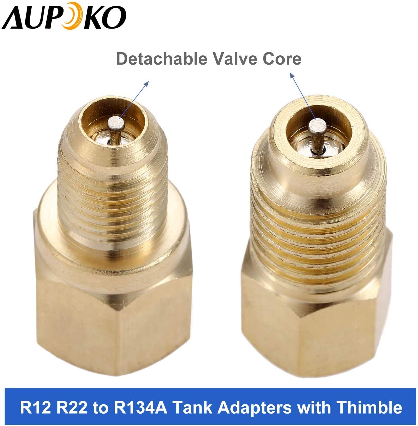 R12 R22 to R134a Adapter Kit - A/C Refrigerant Conversion Adapters with Valve Core Remover, 1/4