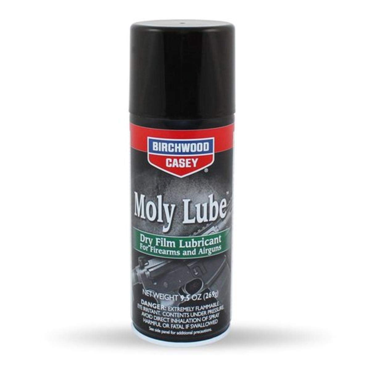BIRCHWOOD CASEY Moly Lube Dry Film Gun Lubricant - 9.5oz Aerosol Spray for Firearms | Fast-Drying, Long-Lasting Metal Parts Lubrication | Ideal for Pistols, Rifles & Shotguns Maintenance