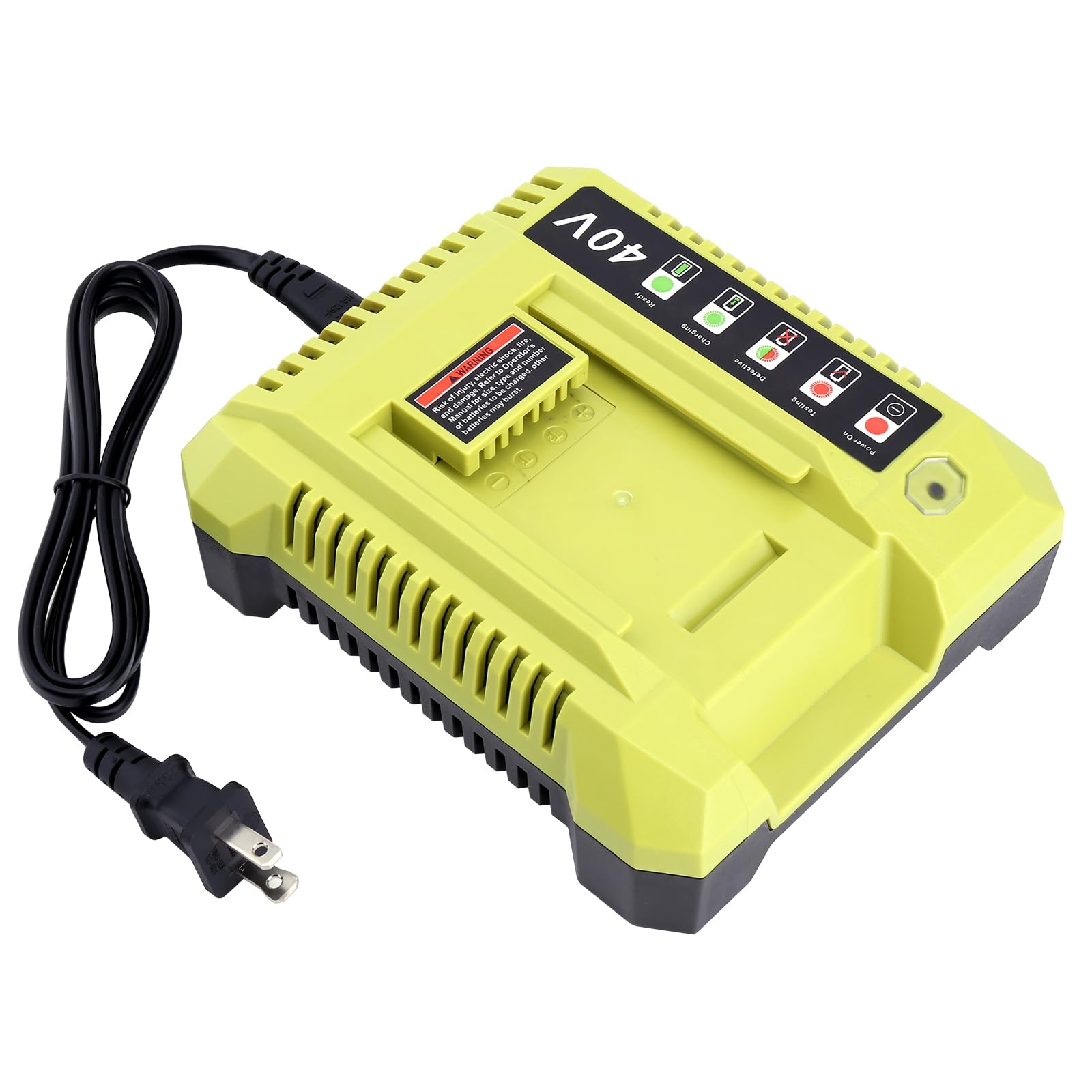 Ryobi 40V Battery Charger Replacement - Fast OP401 Charger Compatible with Ryobi 40V Lithium Batteries OP4040/OP4050/OP4050A/OP40601/OP4026/OP4015/OP4030 - Perfect for Lawn Mowers, Leaf Blowers & Power Tools