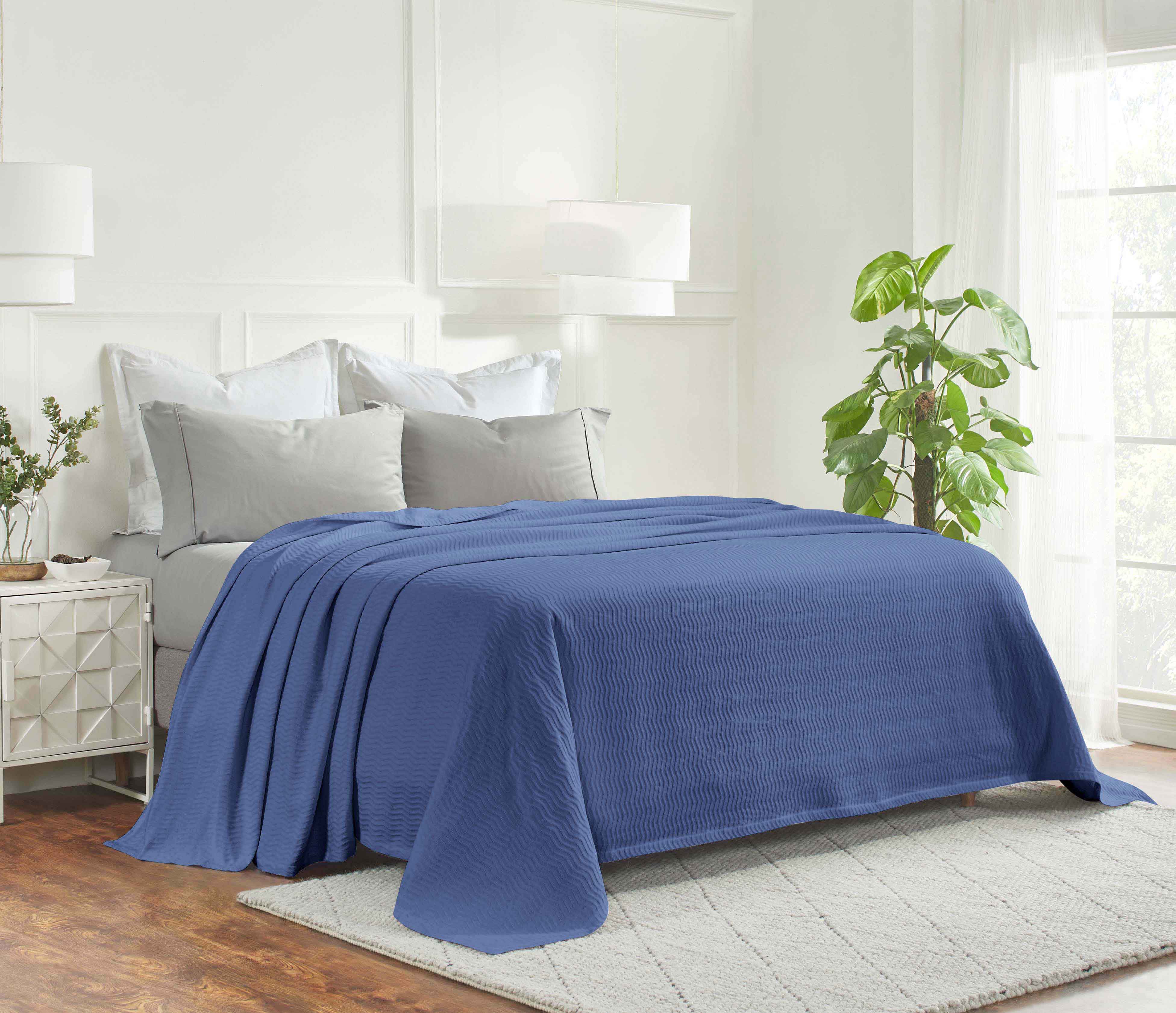 Jena Cotton Textured Chevron Lightweight Woven Blanket - Soft & Breathable Throw for Sofa, Bed & Outdoor Use - Cozy Home Decor & Picnic Essential