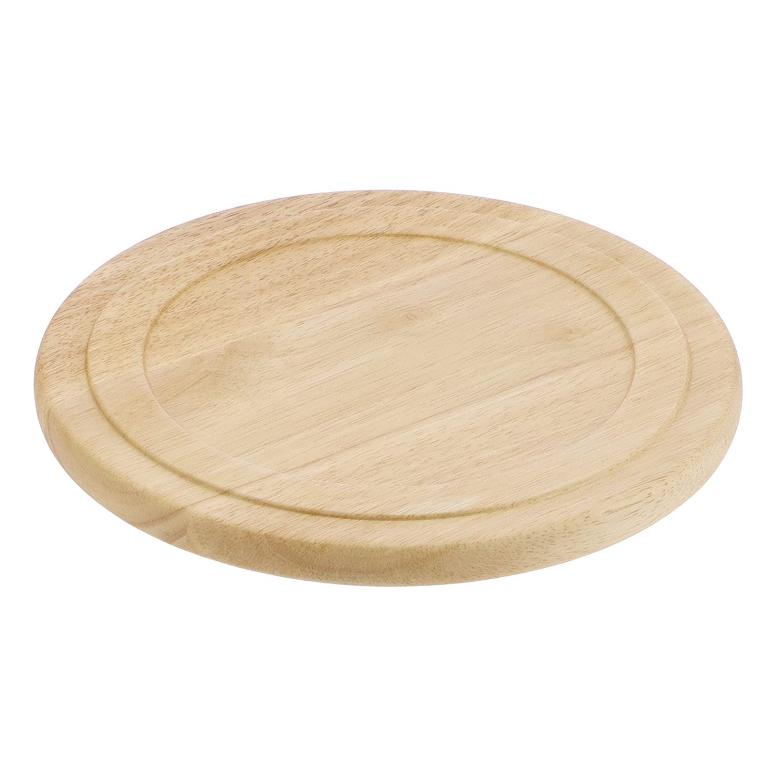 Natural Rubber Wood Round Serving Tray - Odorless Easy-Clean Wooden Fruit & Snack Tray for Kitchen, Dining, Coffee Table Decor - Perfect for Entertaining Guests, Breakfast in Bed, or Displaying Fruits