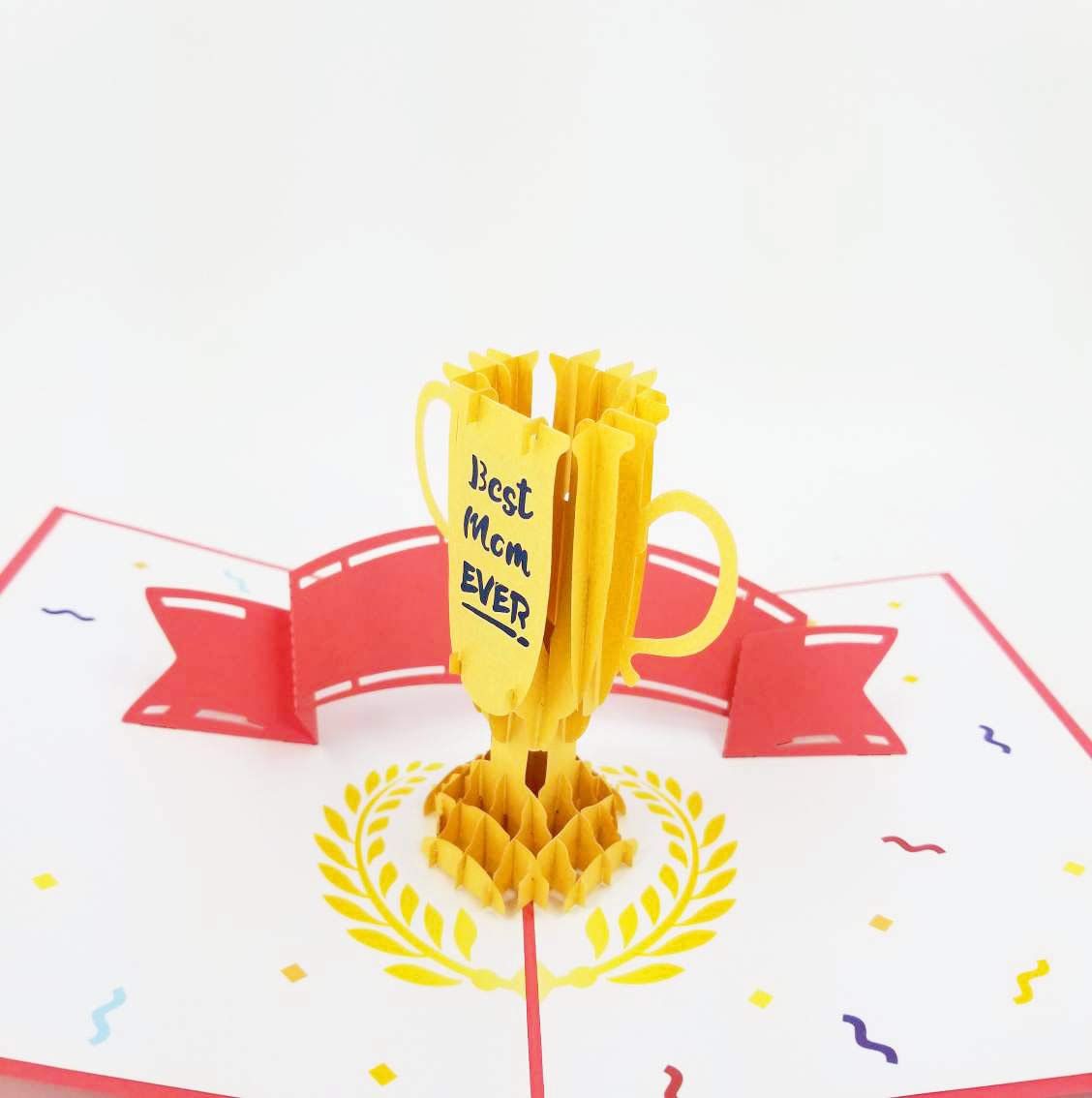 Best Mom Ever 3D Pop Up Greeting Card - Mother's Day, Birthday & Special Occasion Gift for Mom | Heartwarming Surprise for Mother's Day Celebrations, Mom's Birthday & Thank You Moments