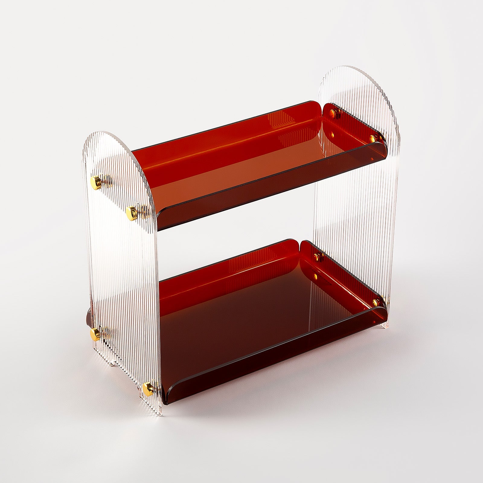 VENTRAY HOME Acrylic 2-Tier Desktop Storage Rack - Clear Organizer for Office Supplies, Cosmetics & Jewelry - Perfect for Home, Office & Beauty Station Organization