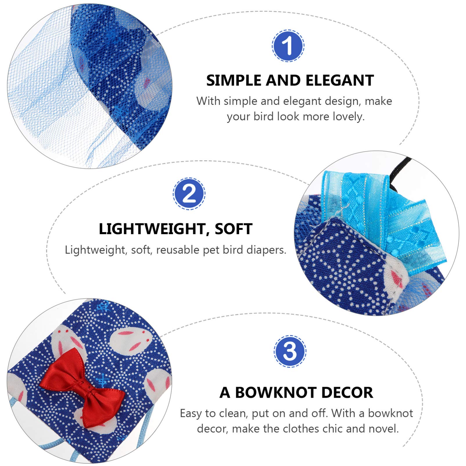 Balacoo Washable & Reusable Bird Diaper - Parrot Flight Suit, Nappy & Pet Clothes for Cockatiels, Lovebirds & Small Birds | Perfect for Travel, Training & Cage-Free Playtime