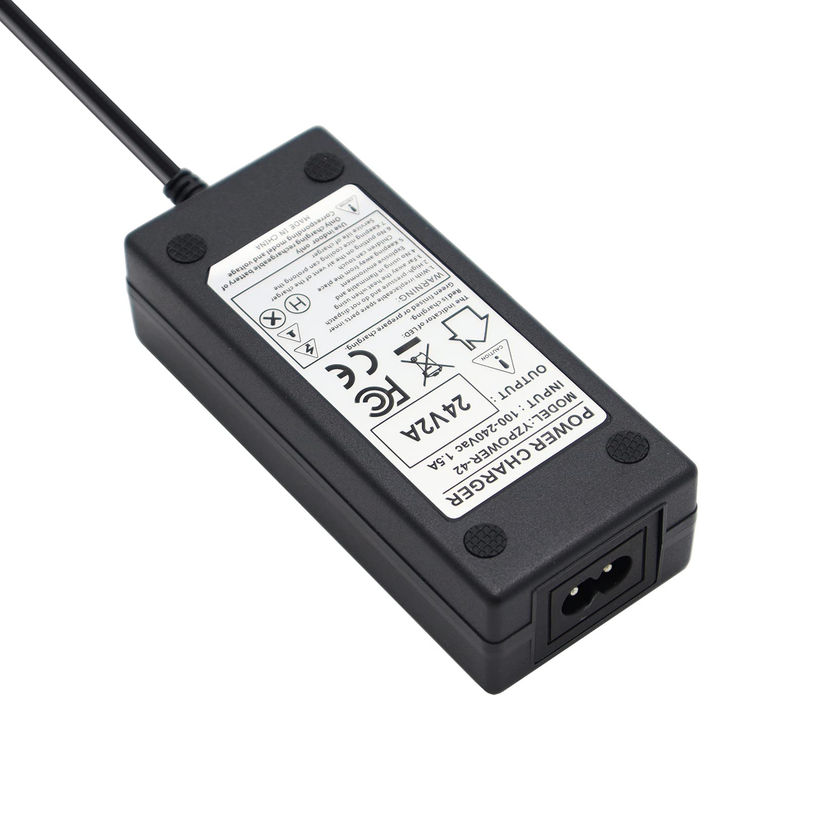 24V 2A Power Adapter Charger with XLR Male 3 Pin Connector - Fast Charging for 24V Batteries - Perfect for CCTV Cameras, LED Lights & Security Systems