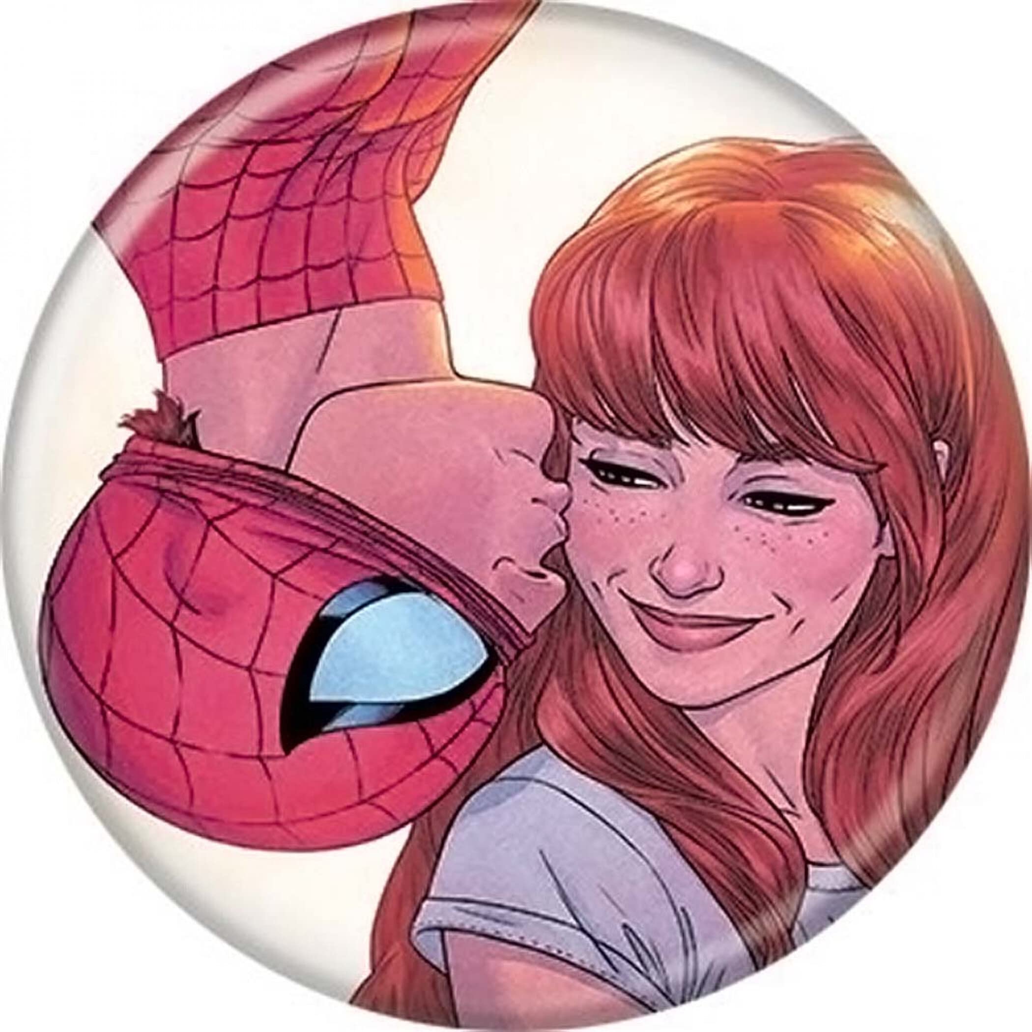 Marvel Comics Spider-Man Kissing MJ Pin Button - Collectible Spider-Man Merchandise for Fans, Cosplay & Gifts | Perfect for Backpacks, Jackets & Comic Conventions