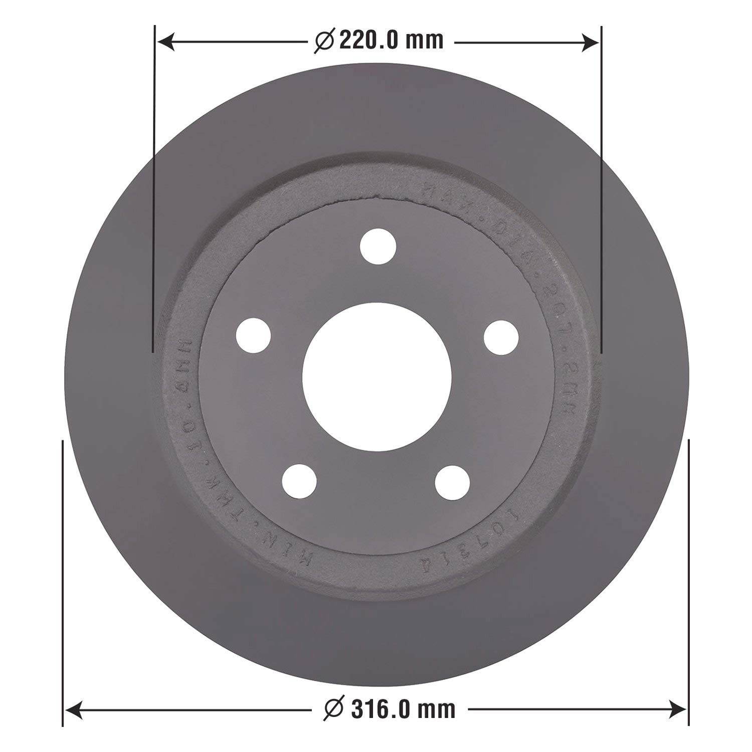 Goodyear 214628GY AntiOx Coated Rear Brake Rotor for Jeep Wrangler 2007-2018 (JK) | Heavy-Duty Truck & SUV Brake Disc | Perfect for Off-Roading & Daily Commuting