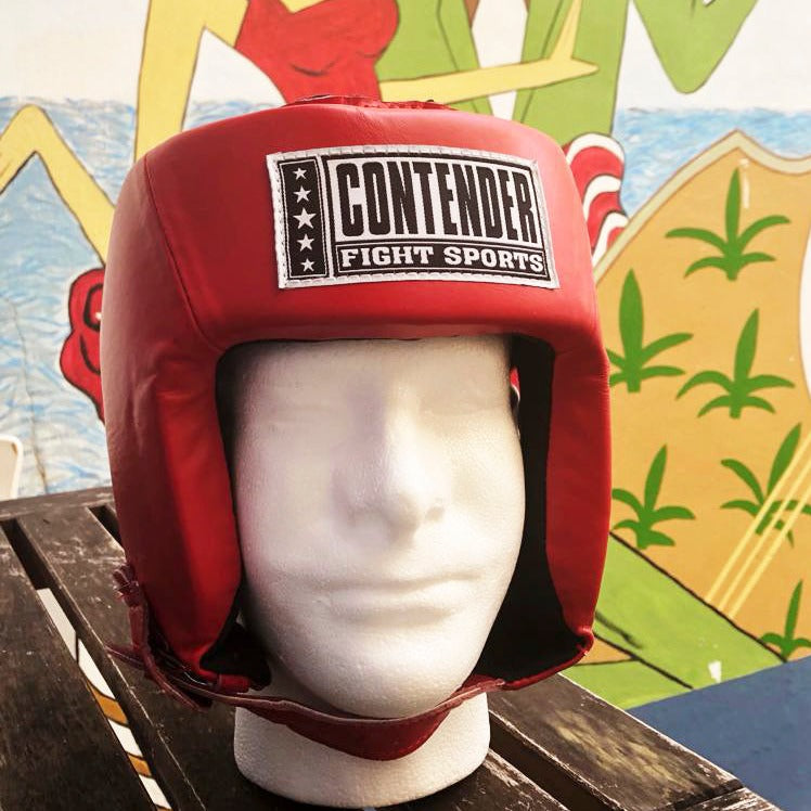 Contender Headgear AHG1 Red - Competition Approved Boxing & MMA Protective Gear for Training & Sparring