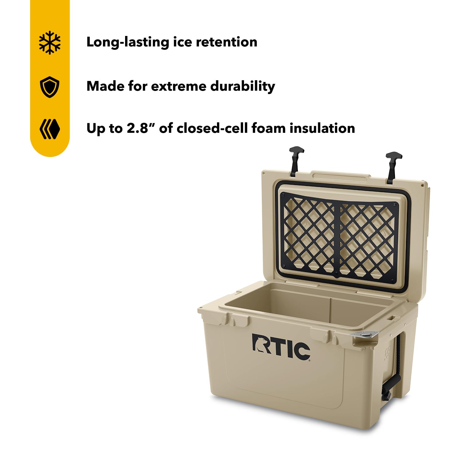 RTIC Ultra-Tough Cooler - 45QT Hard Insulated Ice Chest Box for Outdoor Adventures | Perfect for Camping, Beach, Fishing, BBQ & Picnic | Keeps Drinks & Food Cold for Days | Durable Portable Cooler for Boating & Tailgating